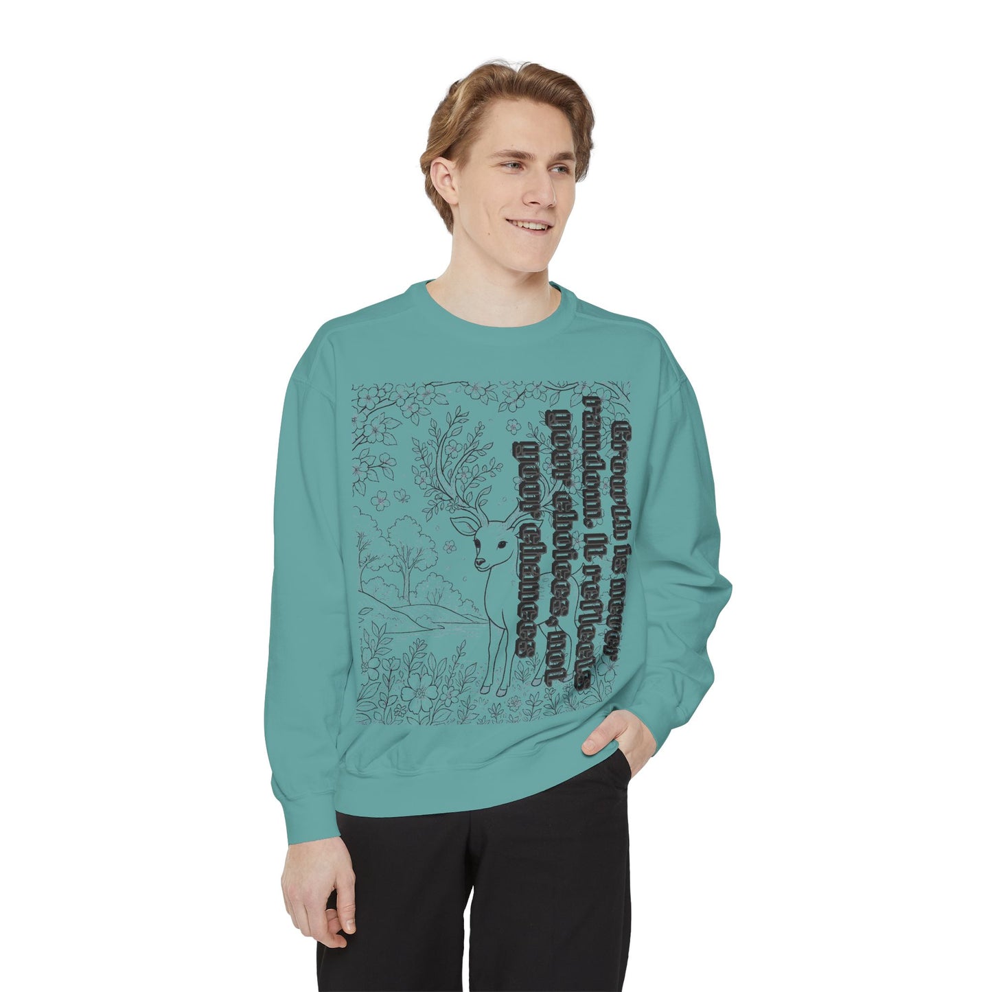 Whimsical Deer Sweatshirt | Cozy Casual Wear, Gift for Nature Lovers, Fall Fashion, Unique Artwork, Unisex Style