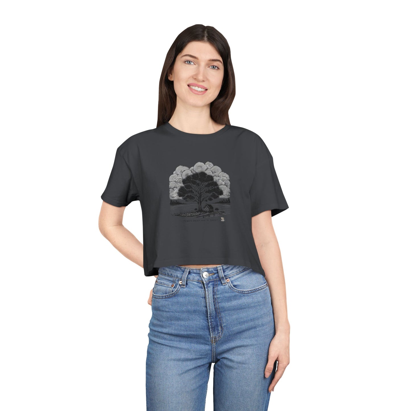 Nature-Inspired Women's Crop Tee, Casual Summer Top, Gift for Nature Lovers, Graphic Tee, Eco-Friendly Fashion