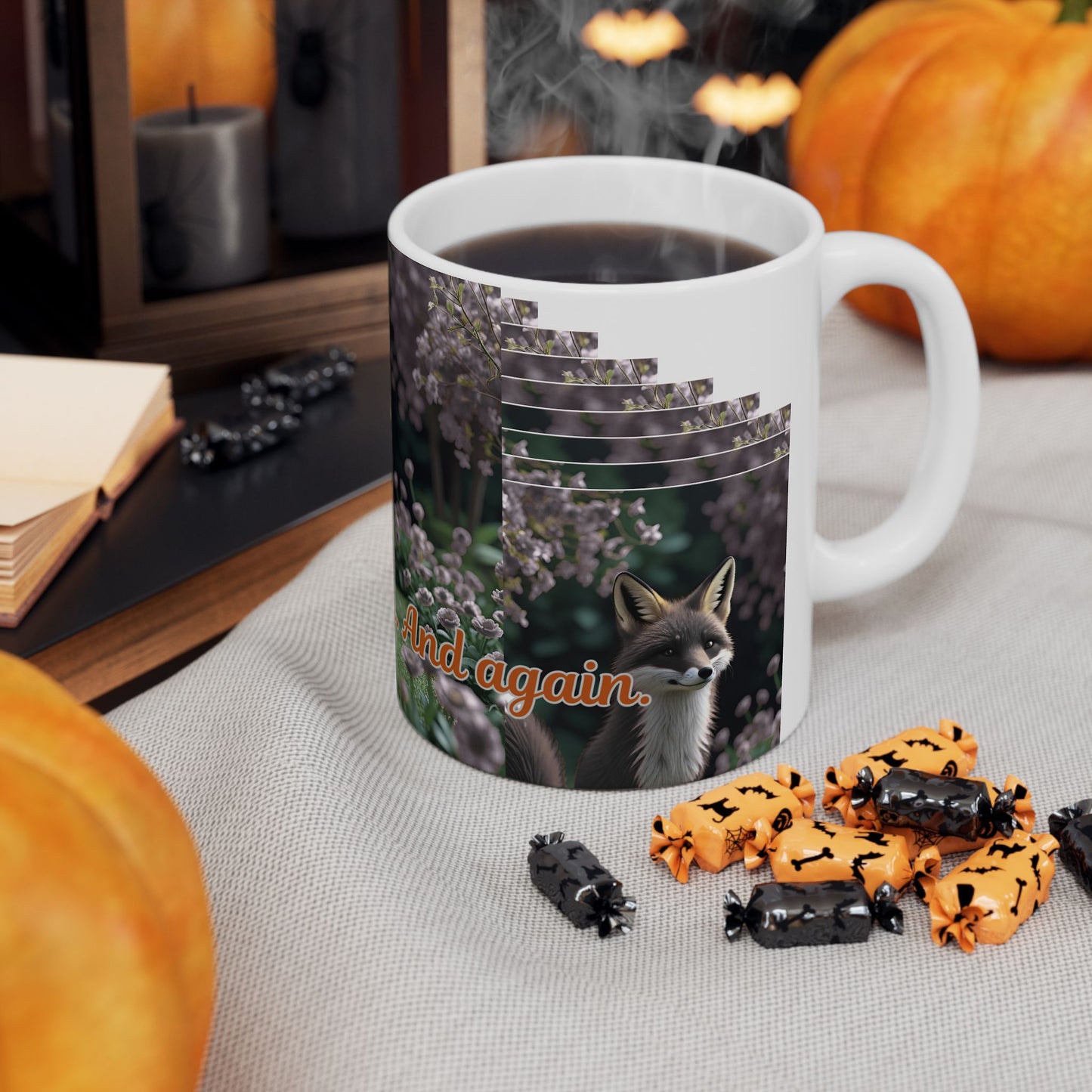Whimsical Fox Ceramic Mug with Inspirational Quote, Cute Gift for Animal Lovers, Coffee Tea Cup, Nature Lover's Mug, Unique Home Decor