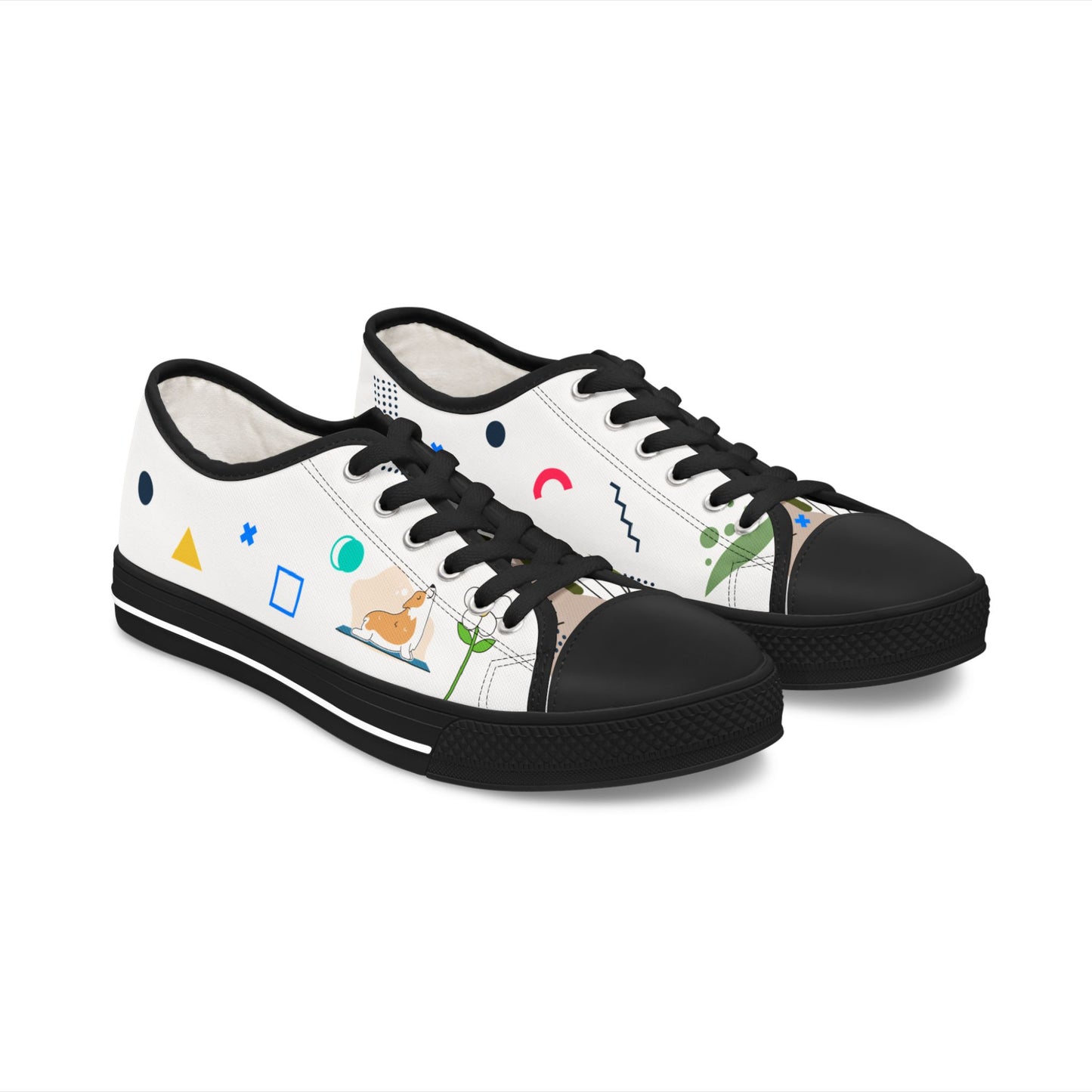 Stylish Floral Low Top Sneakers for Women, Casual Everyday Footwear, Spring/Summer Fashion, Gift for Her