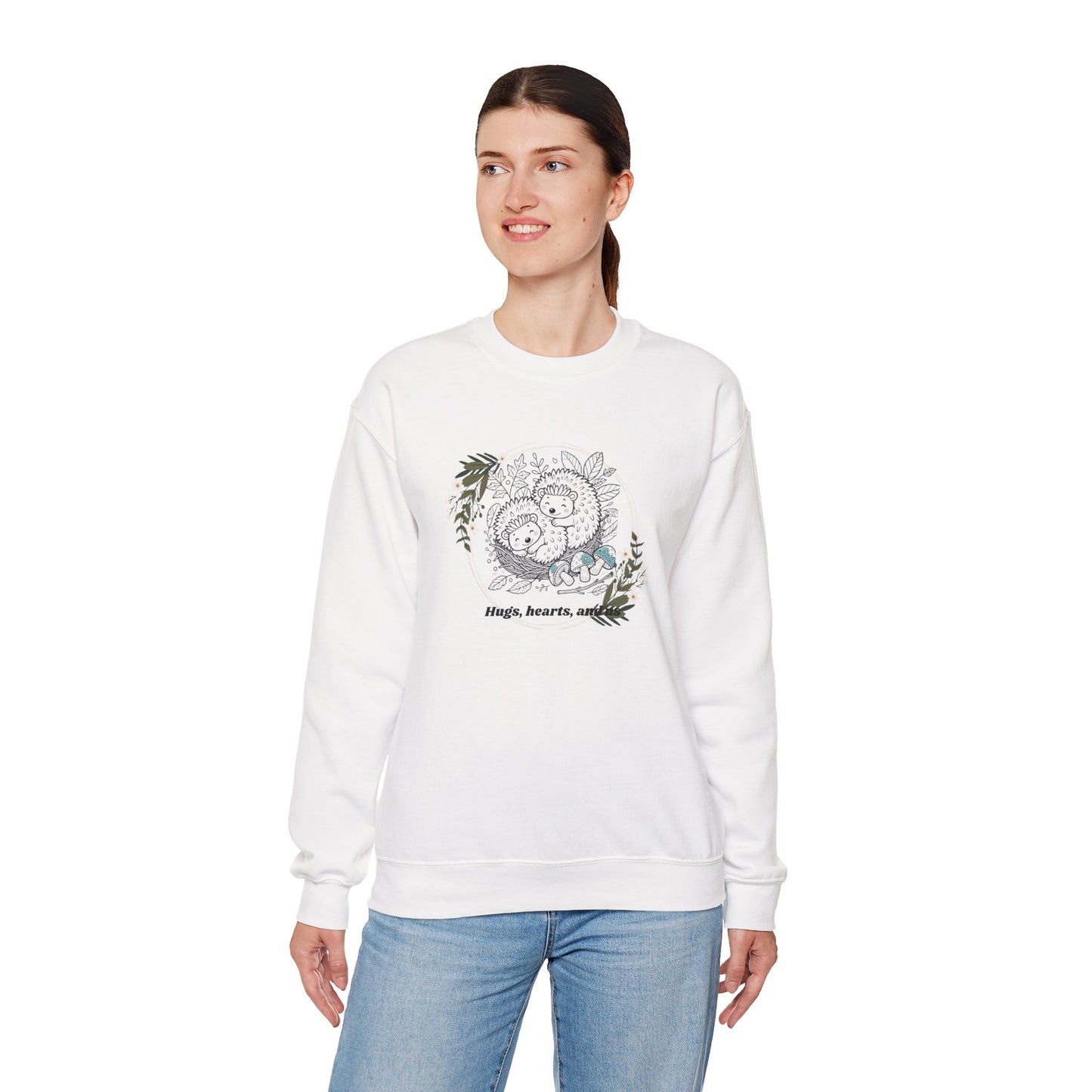 Hedgehog Sweatshirt - Valentine's Day Love Illustration