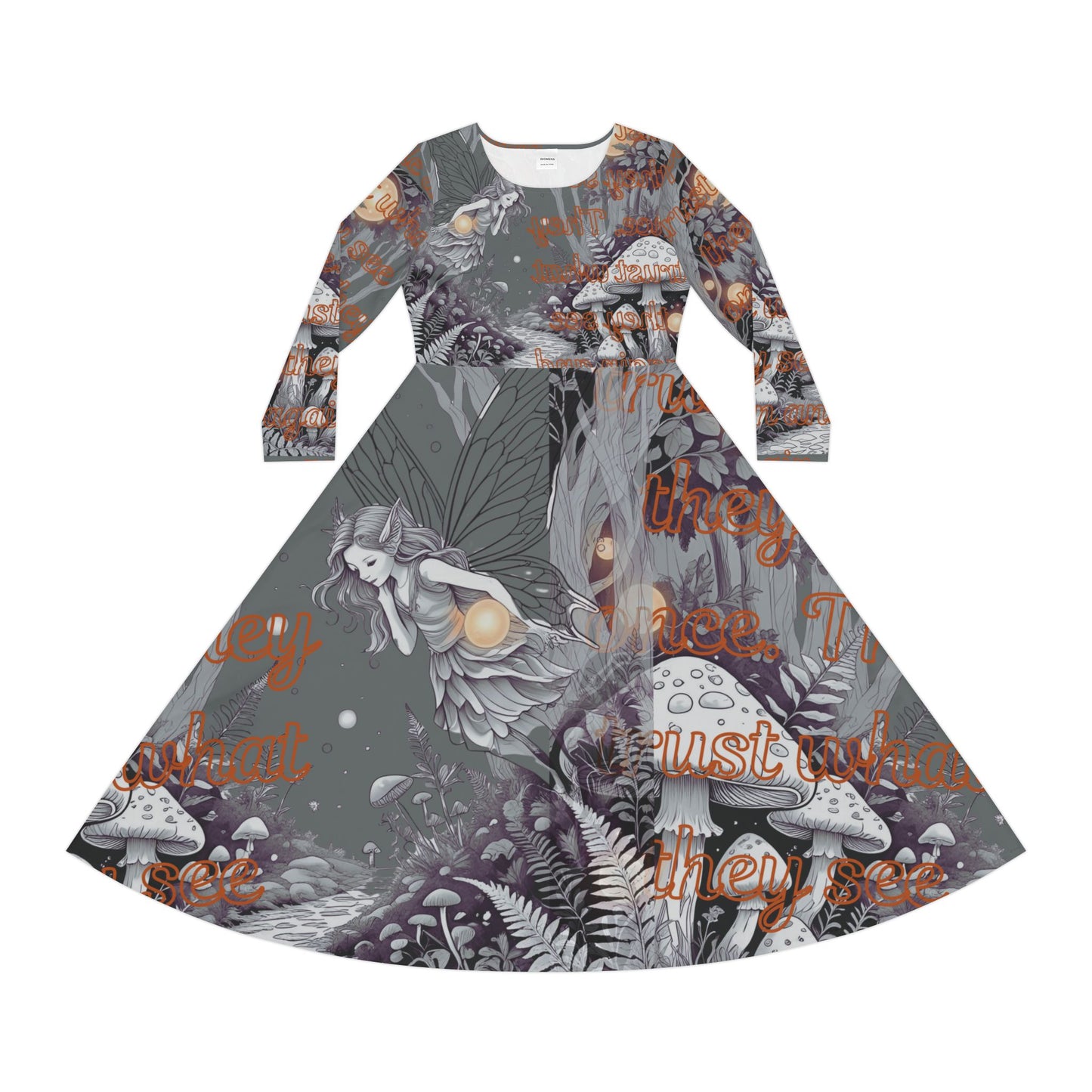 Enchanted Forest Long Sleeve Dance Dress, Mystical Dancewear, Fairy Tale Party Outfit, Boho Dress, Gift for Dancers, Magical Themed Dress
