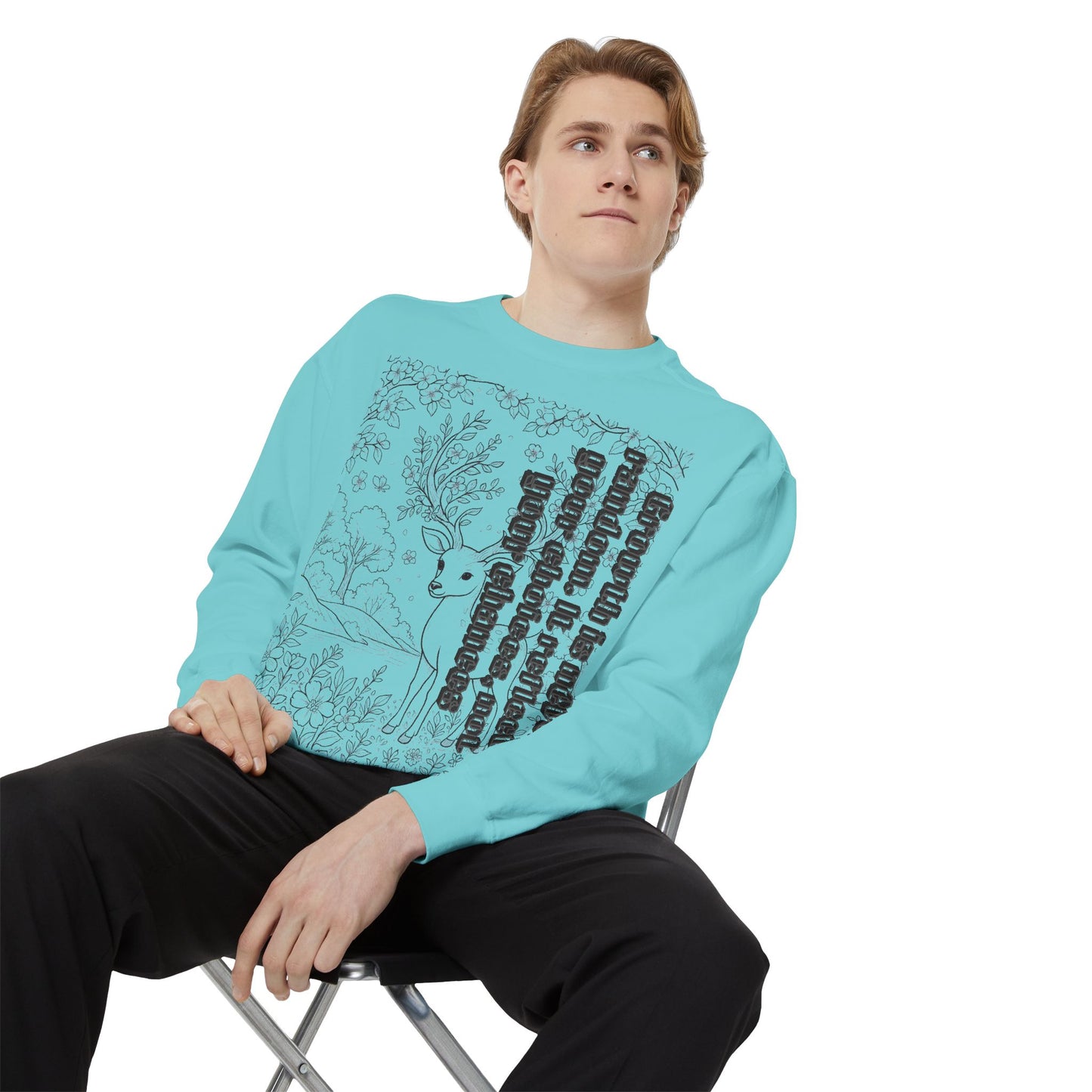 Whimsical Deer Sweatshirt | Cozy Casual Wear, Gift for Nature Lovers, Fall Fashion, Unique Artwork, Unisex Style
