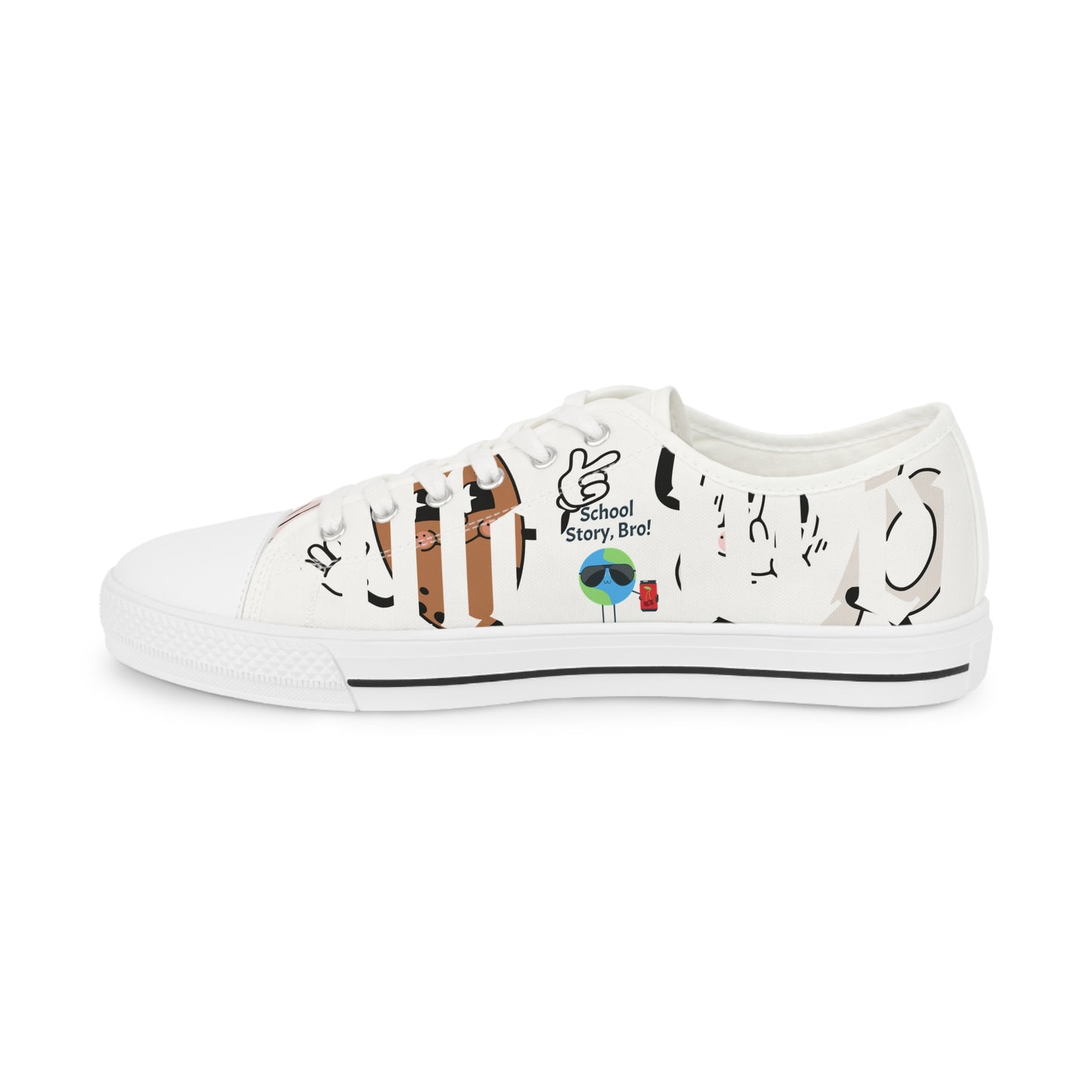 Playful Cartoon Sneakers for Men, Cute Low Top Shoes, Casual Footwear, Unique Gift for Teens, Fun Everyday Sneakers