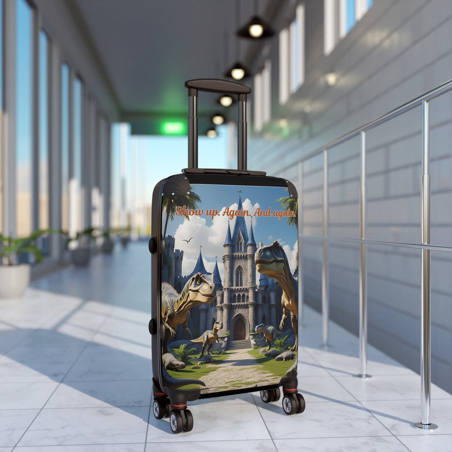 Whimsical Dinosaur Suitcase - Adventure Travel Bag, Kids Luggage, Unique Travel Accessory, Fun Gift, Family Vacations