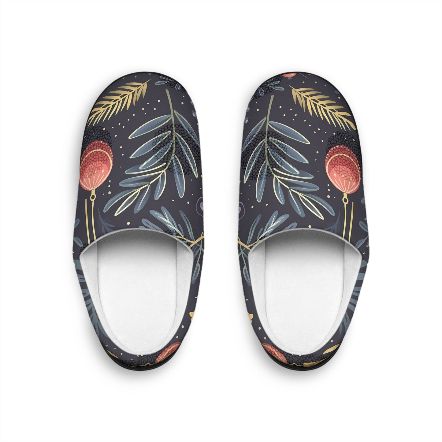 Chic Indoor Slippers with Botanical Design, Cozy Footwear for Home, Perfect Gift for Moms, Stylish Loungewear, Seasonal Comfort