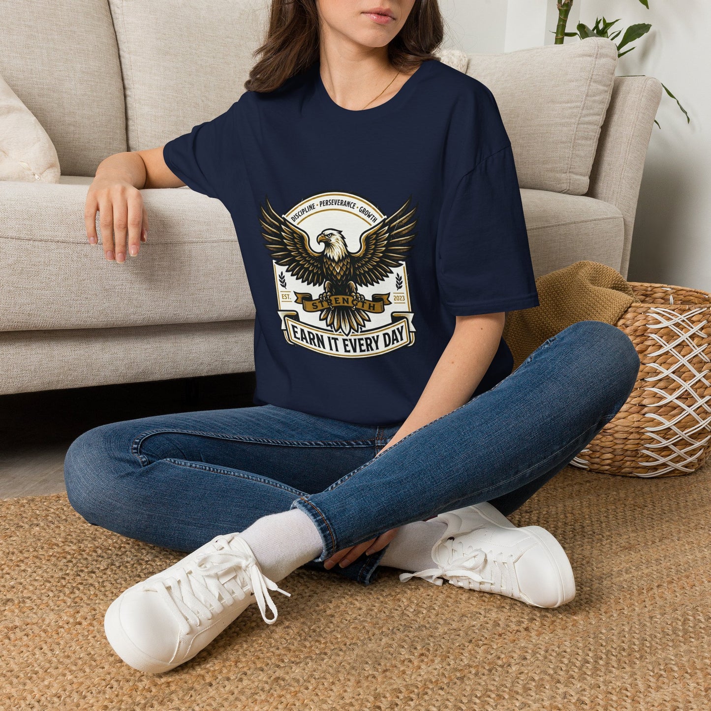 Eagle Emblem Earn It Every Day T-Shirt | Wisdom, Discipline, Perseverance