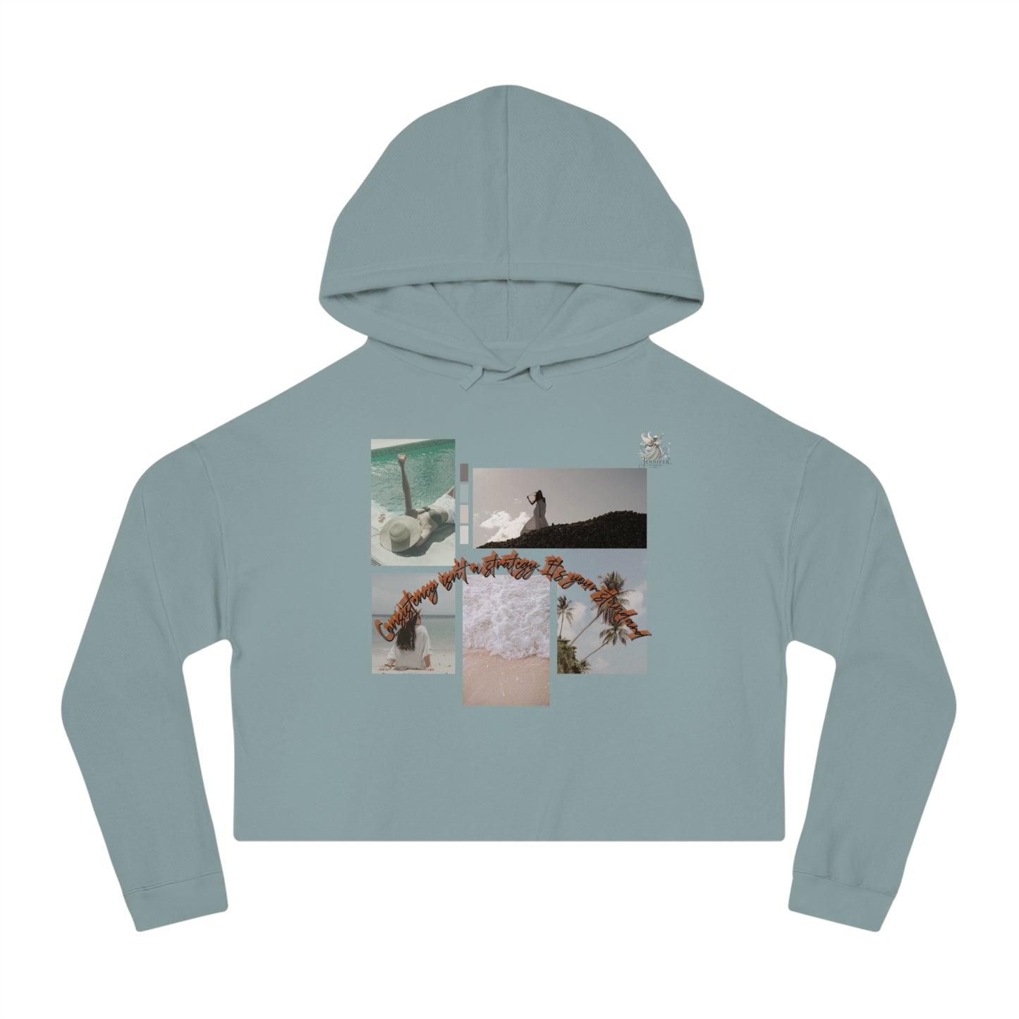 Stylish Cropped Hoodie, Casual Summer Fashion, Gift for Beach Lovers, Trendy Outfit, Women's Streetwear