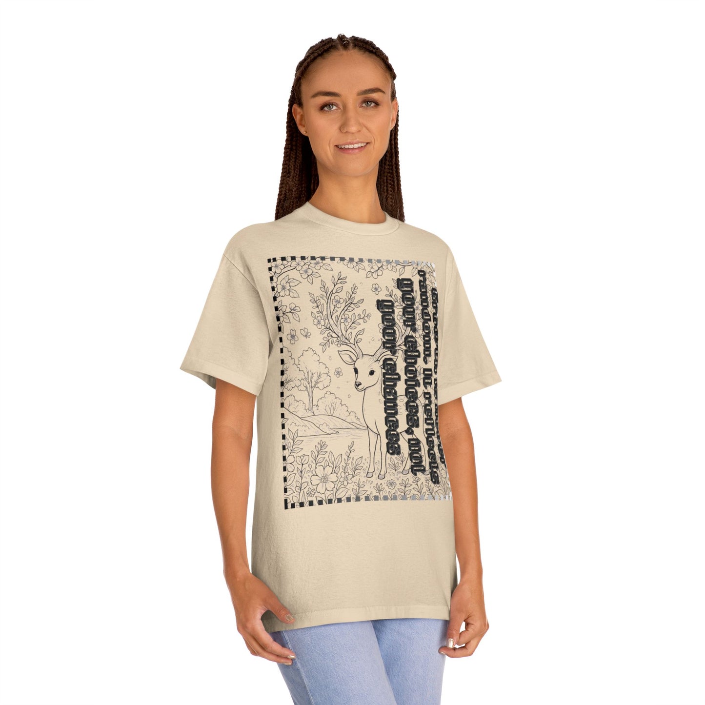 Whimsical Deer Unisex Classic Tee, Nature Lovers Shirt, Gift for Animal Enthusiasts, Eco-Friendly Fashion, Casual Wear