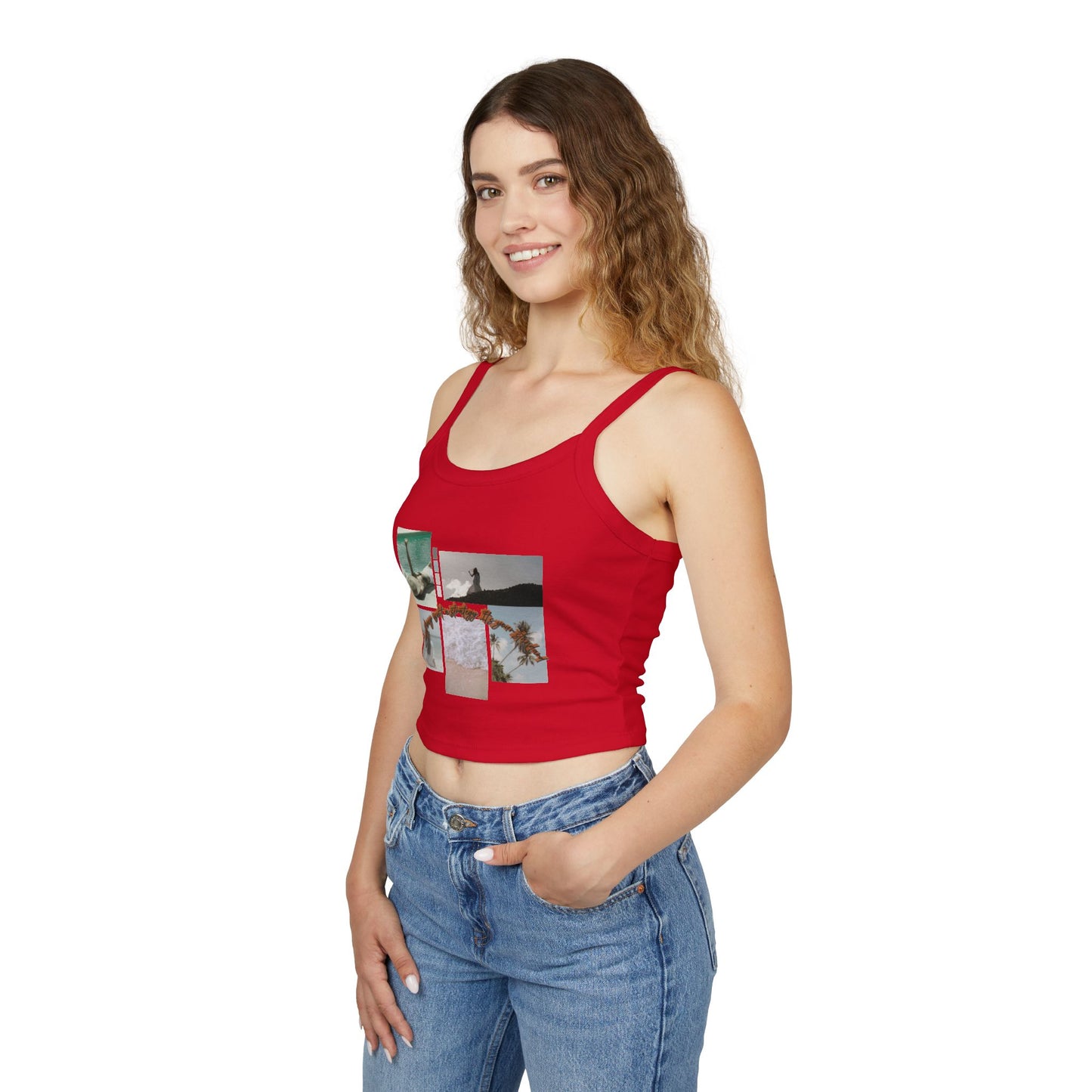 Chic Women's Spaghetti Strap Tank Top, Summer Essential, Vacation Wear, Beach Party, Casual Outfit, Stylish Layering Top