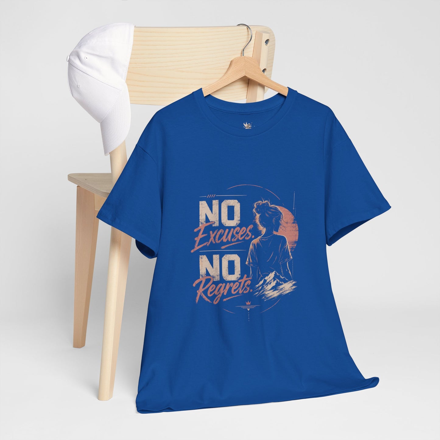 No Excuses No Regrets Tee | Motivational Graphic T-Shirt | Silhouette Design