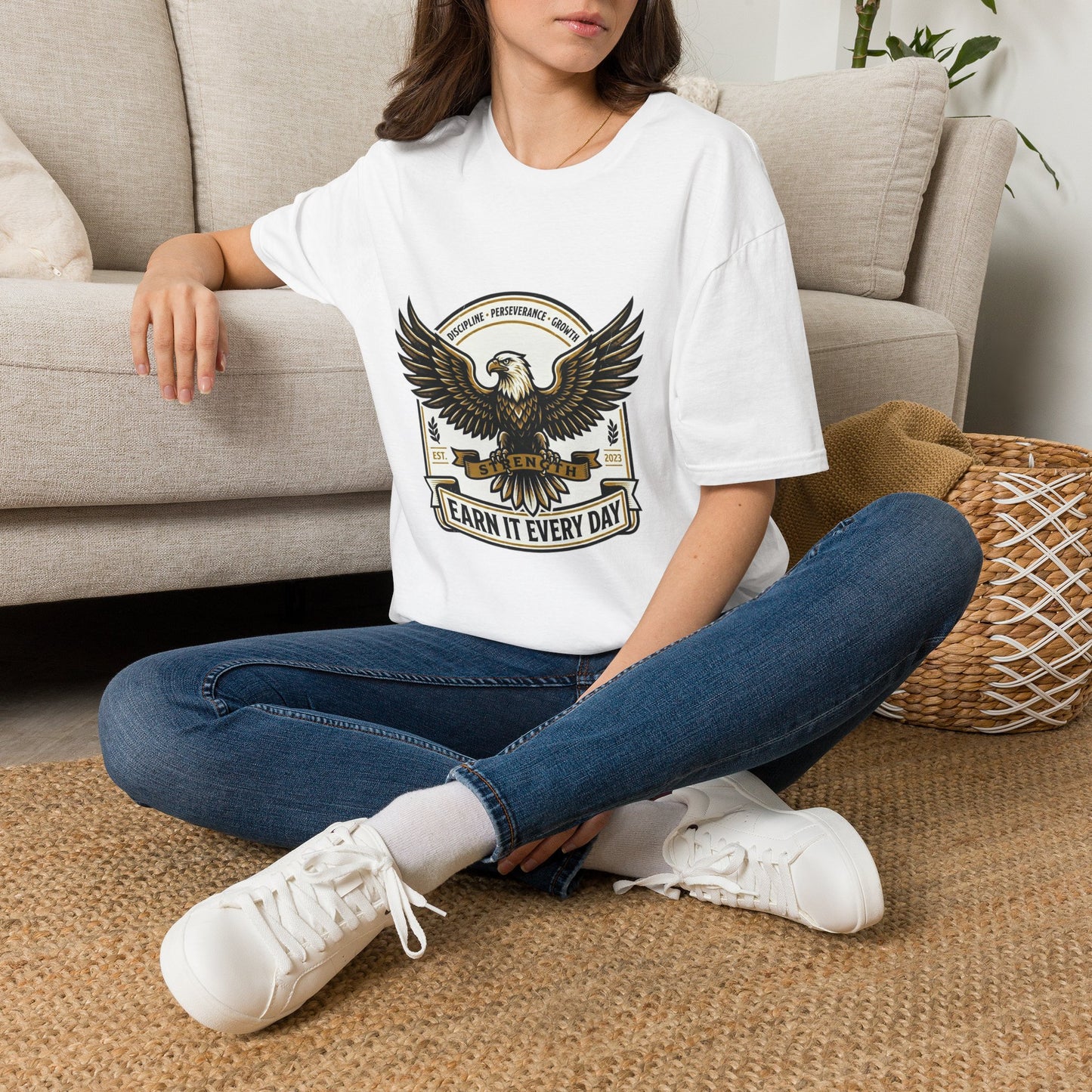 Eagle Emblem Earn It Every Day T-Shirt | Wisdom, Discipline, Perseverance