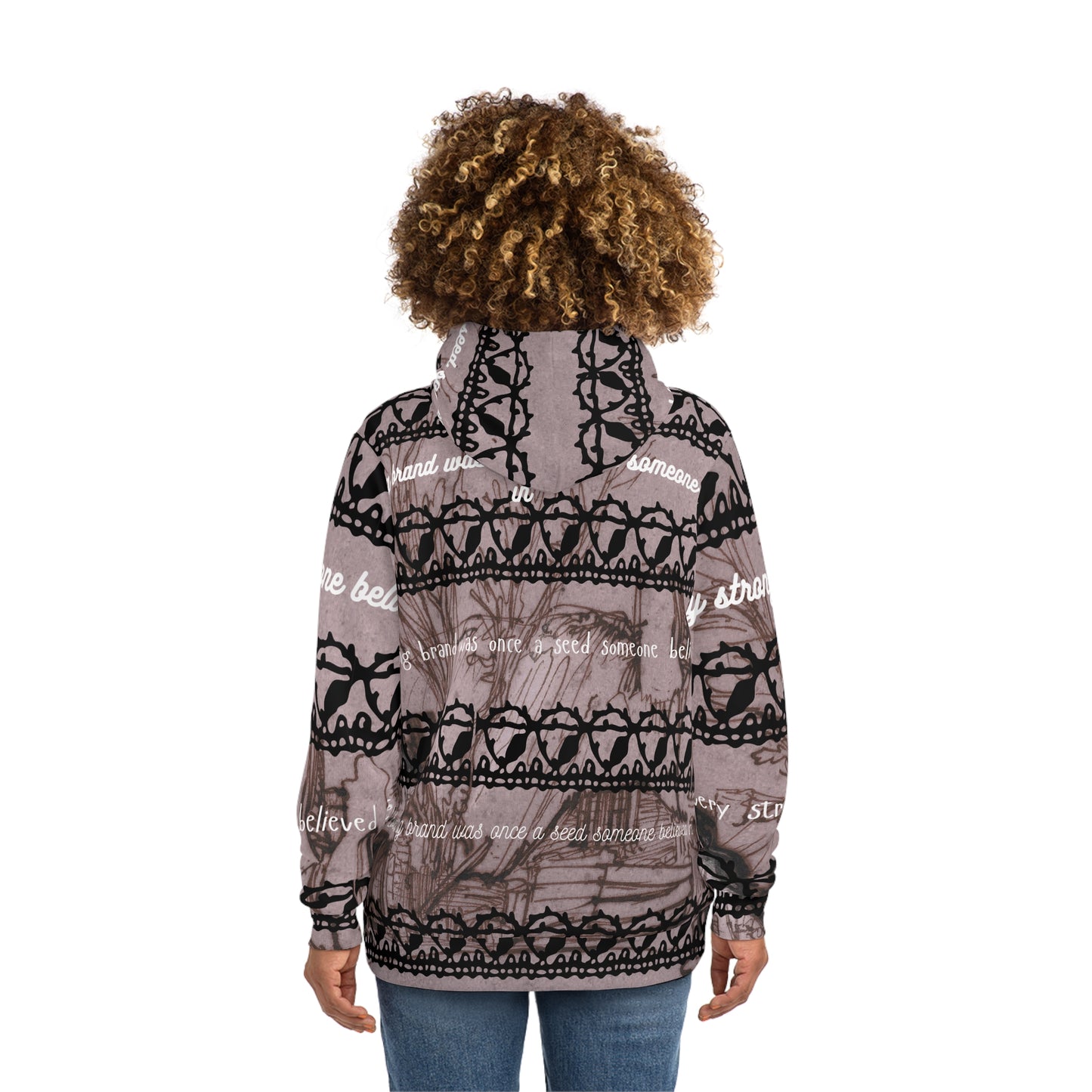 Inspirational Fashion Hoodie, Motivational Sweatshirt, Cozy Casual Wear, Empowerment Gift, Unisex AOP Pullover