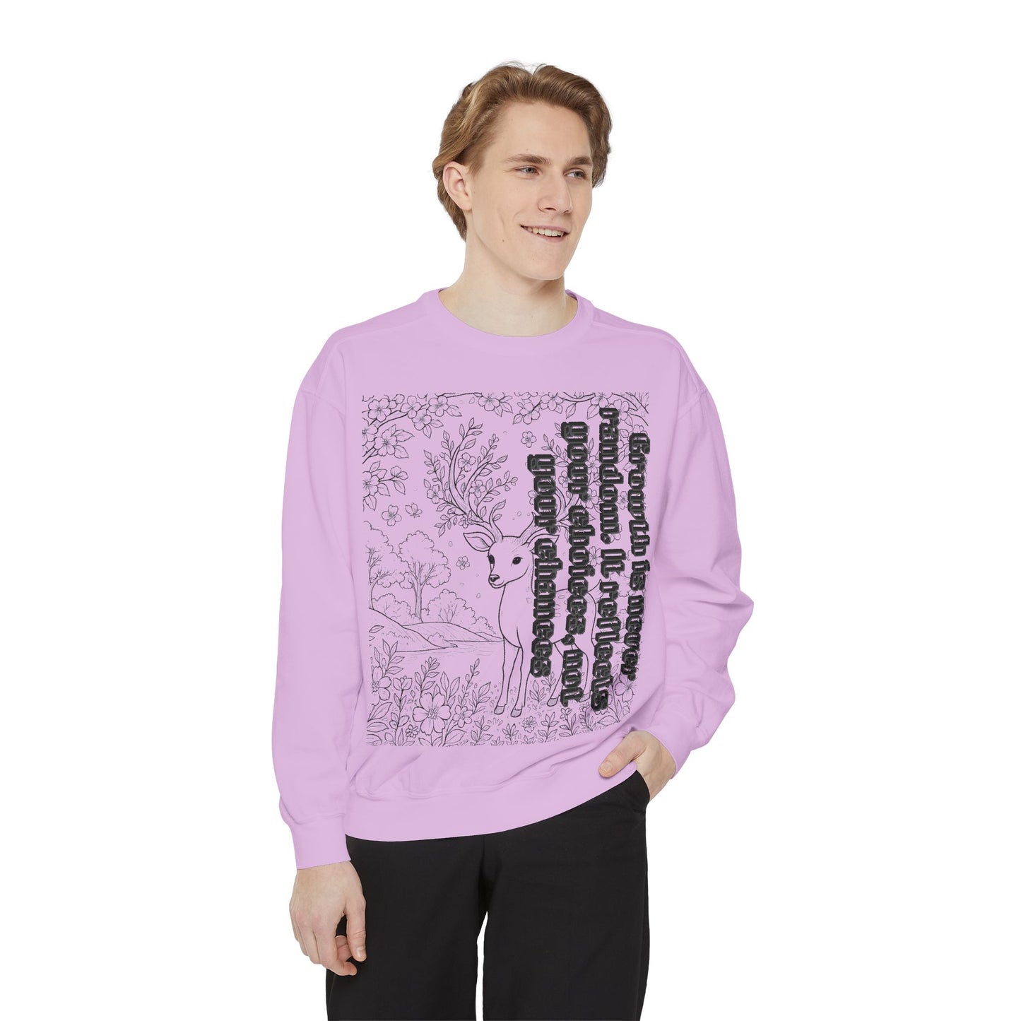 Whimsical Deer Sweatshirt | Cozy Casual Wear, Gift for Nature Lovers, Fall Fashion, Unique Artwork, Unisex Style