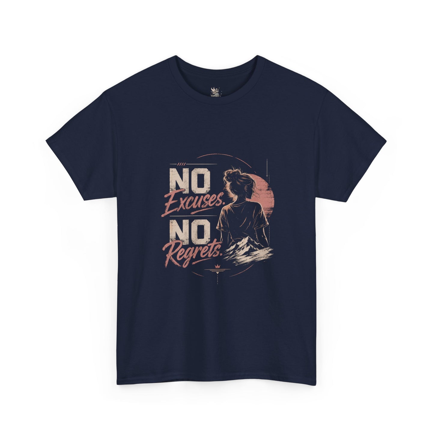 No Excuses No Regrets Tee | Motivational Graphic T-Shirt | Silhouette Design