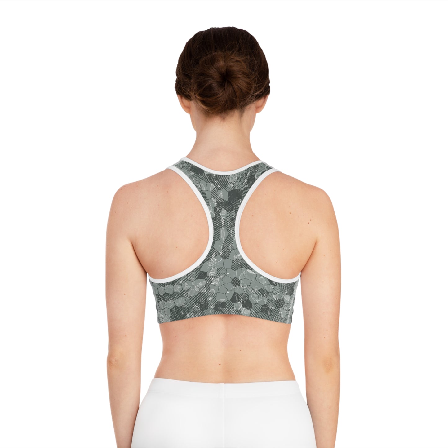 Stylish Sports Bra with Unique Hexagonal Pattern, Activewear for Yoga, Fitness, Dance, Gym, Workout, Gift for Athletes