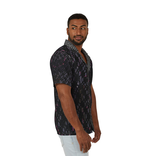 Stylish Men's Hawaiian Camp Shirt, Casual Summer Attire, Beach Parties, Vacations, Festivals, Relaxed Fit, AOP Print