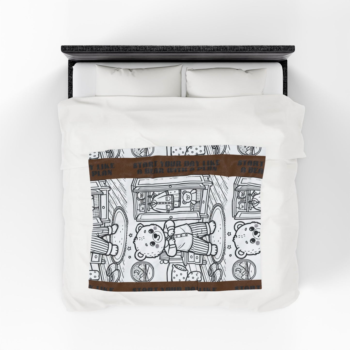 Cozy Bear Velveteen Plush Blanket, Soft Throw for Kids, Nursery Decor, Gift for Baby Shower, Bedtime Comfort, Playroom Accessory