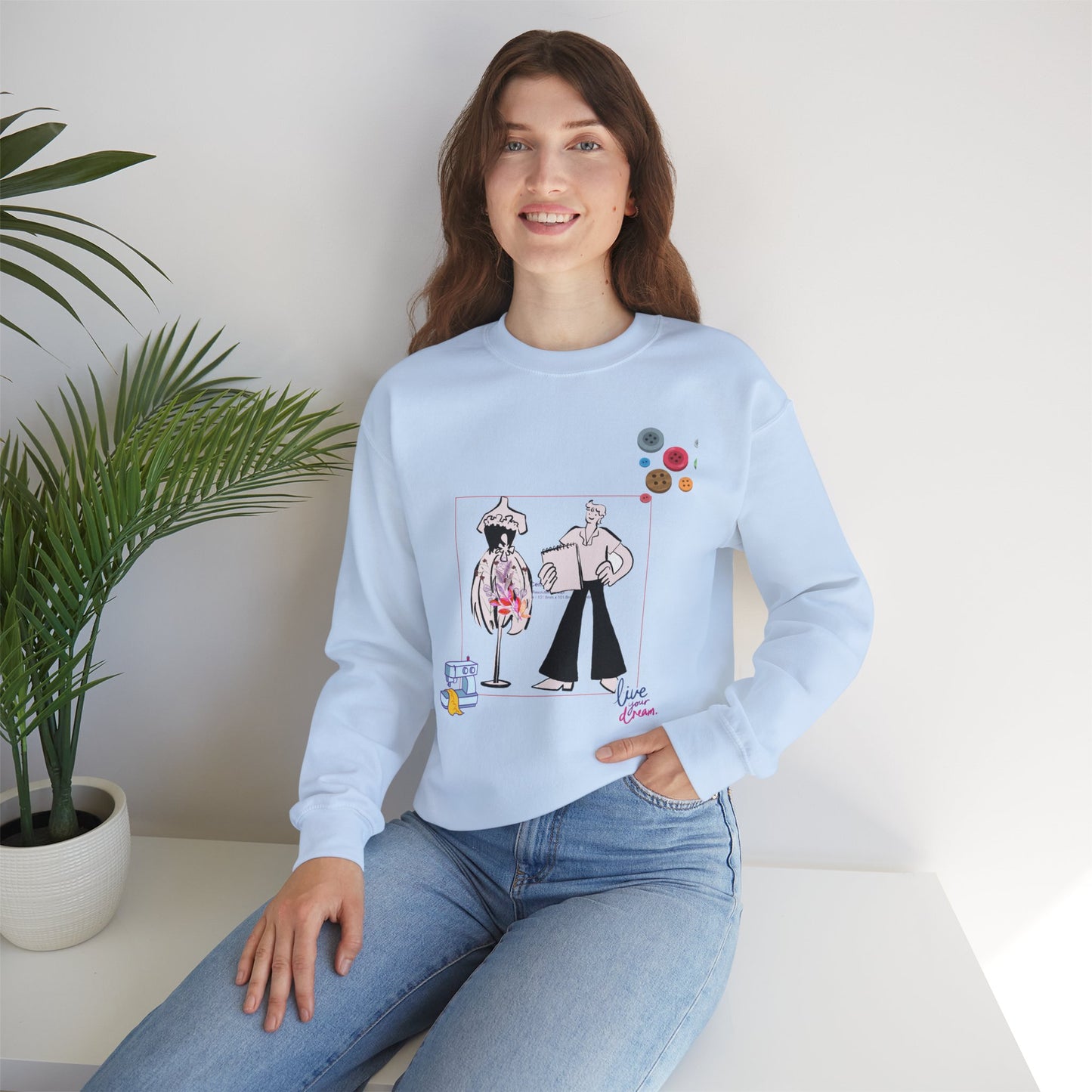 Chic Artistic Crewneck Sweatshirt - Unique Graphic Art, Cozy Gift for Art Lovers, Stylish Layering for Any Occasion, Trendy Sweatshirt