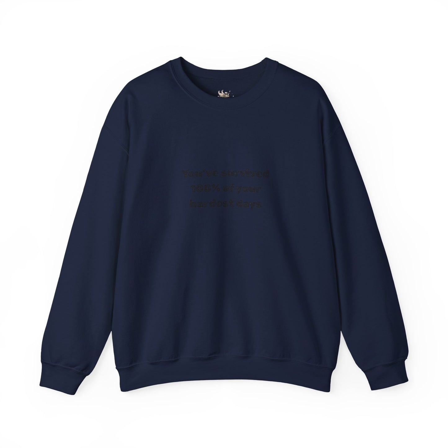 Minimalist Chest Quote Sweatshirt | Subtle Typographic Design