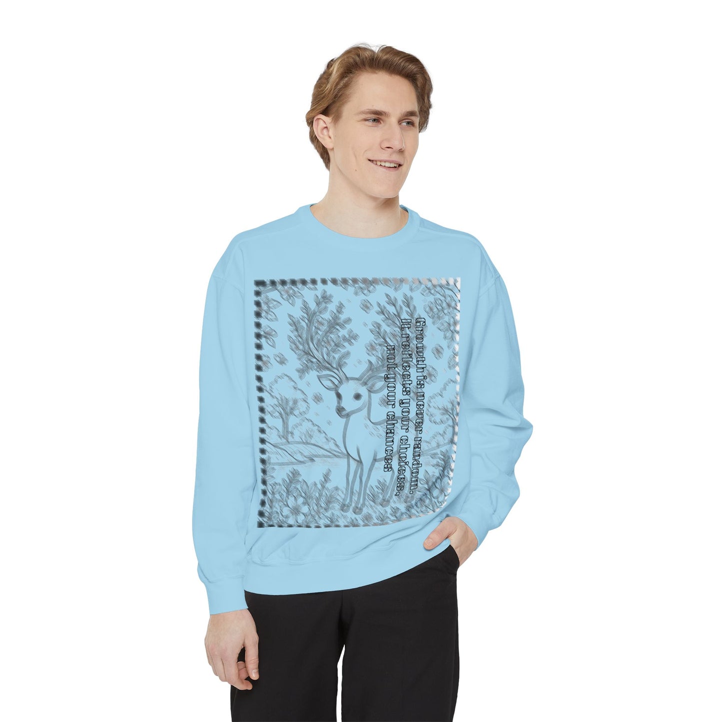 Stylish Unisex Sweatshirt with Deer Design, Cozy Autumn Loungewear, Gift for Him/Her, Perfect for Holidays, Nature Lovers