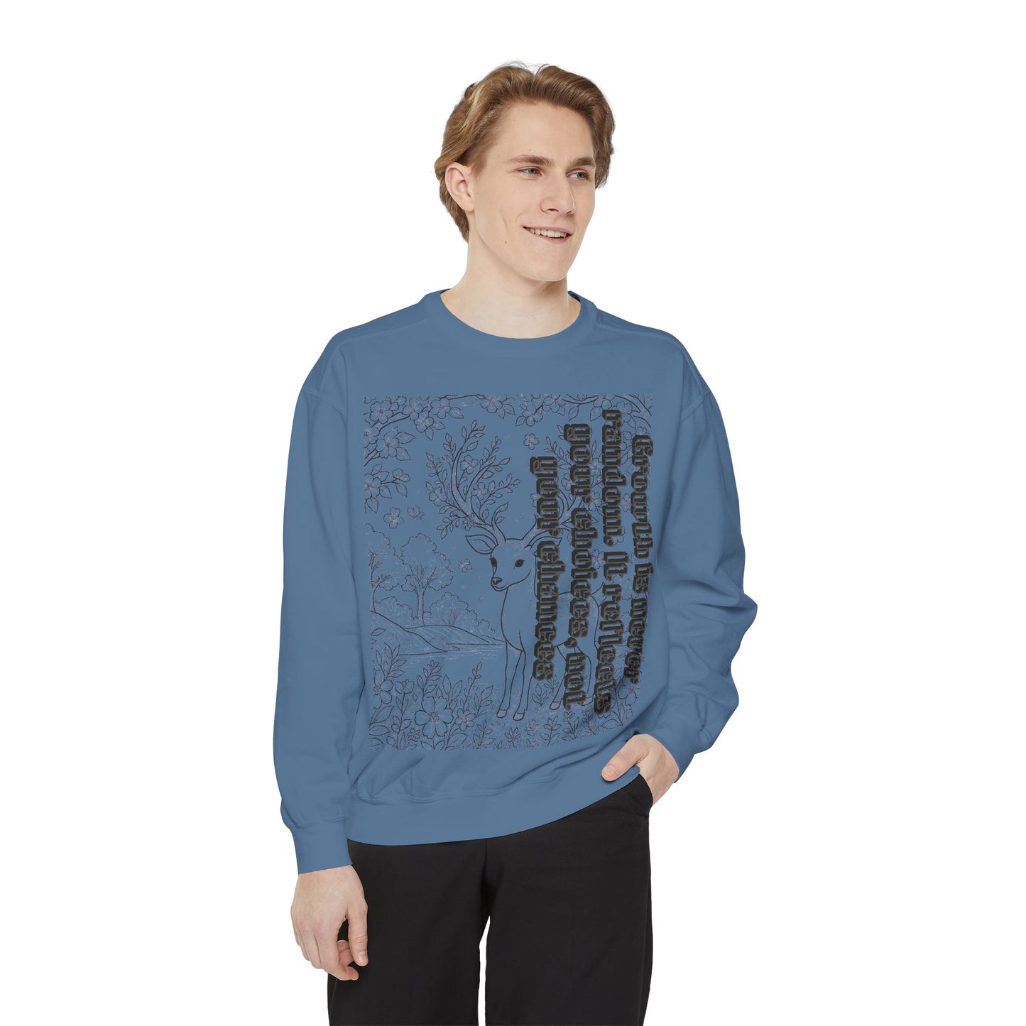 Whimsical Deer Sweatshirt | Cozy Casual Wear, Gift for Nature Lovers, Fall Fashion, Unique Artwork, Unisex Style
