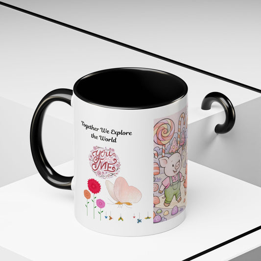 Cute Illustrative Coffee Mug for Kids, Whimsical Pig Design, Perfect Gift for Birthdays, Holidays, Tea Lovers, Home Decor