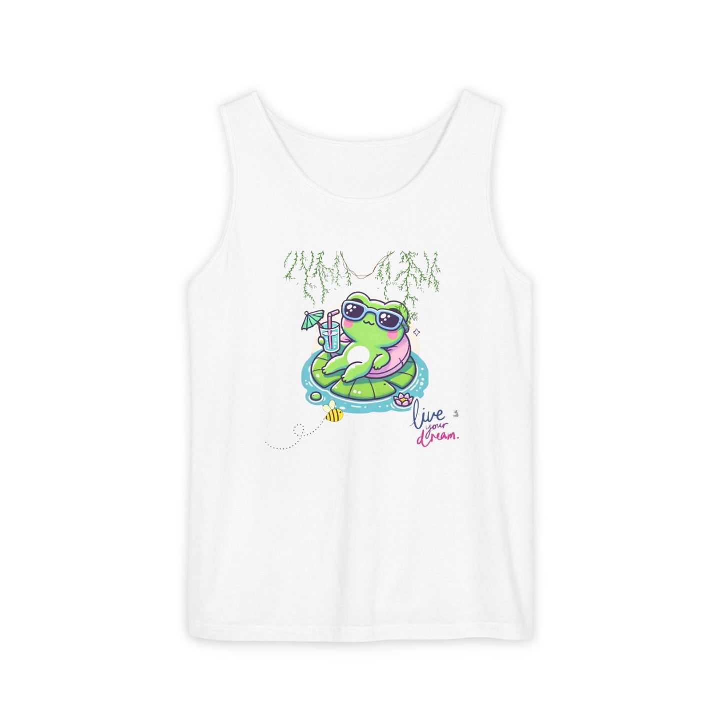 Chill Vibes Frog Tank Top - Summer, Beachwear, Gift for Frog Lovers, Cute Graphic Tee, Unisex Casual Wear