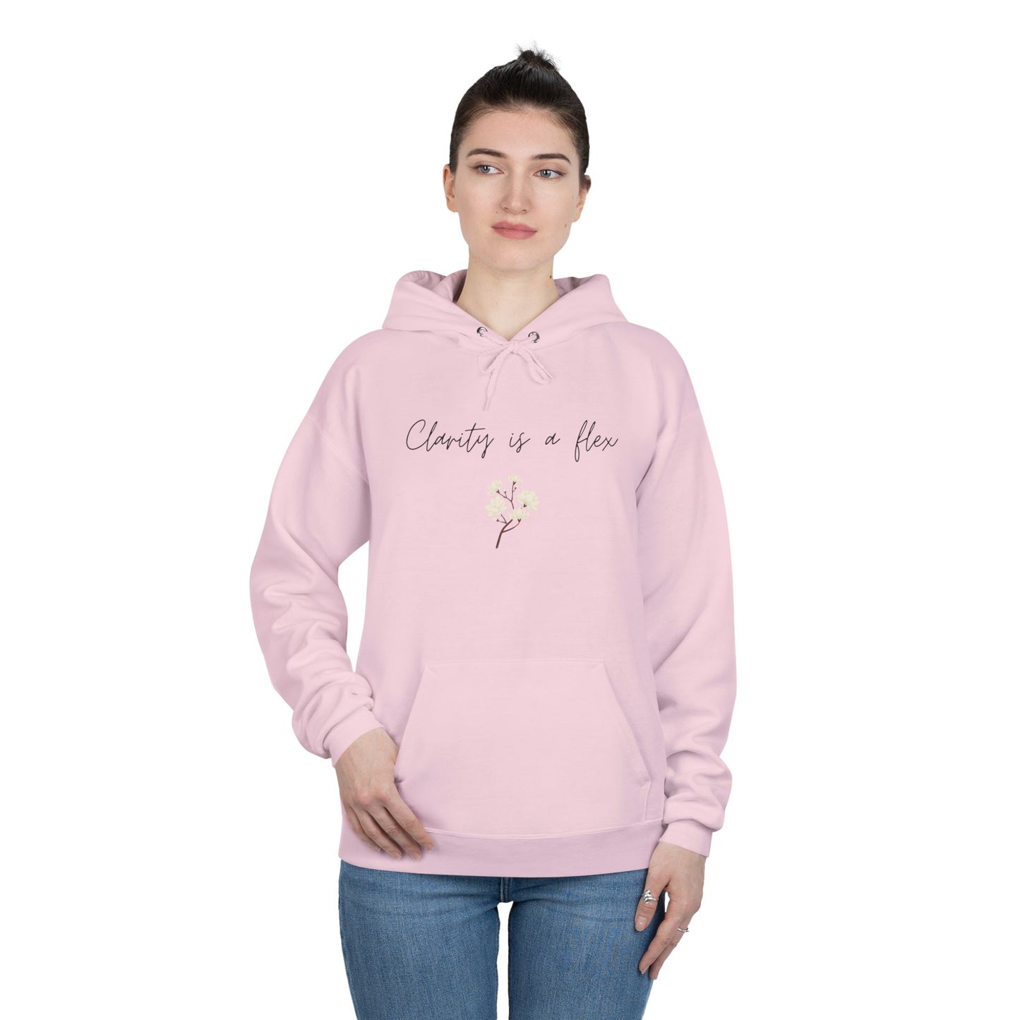 Charity Is a Flower Hoodie — Minimal Floral Charity Quote Pullover