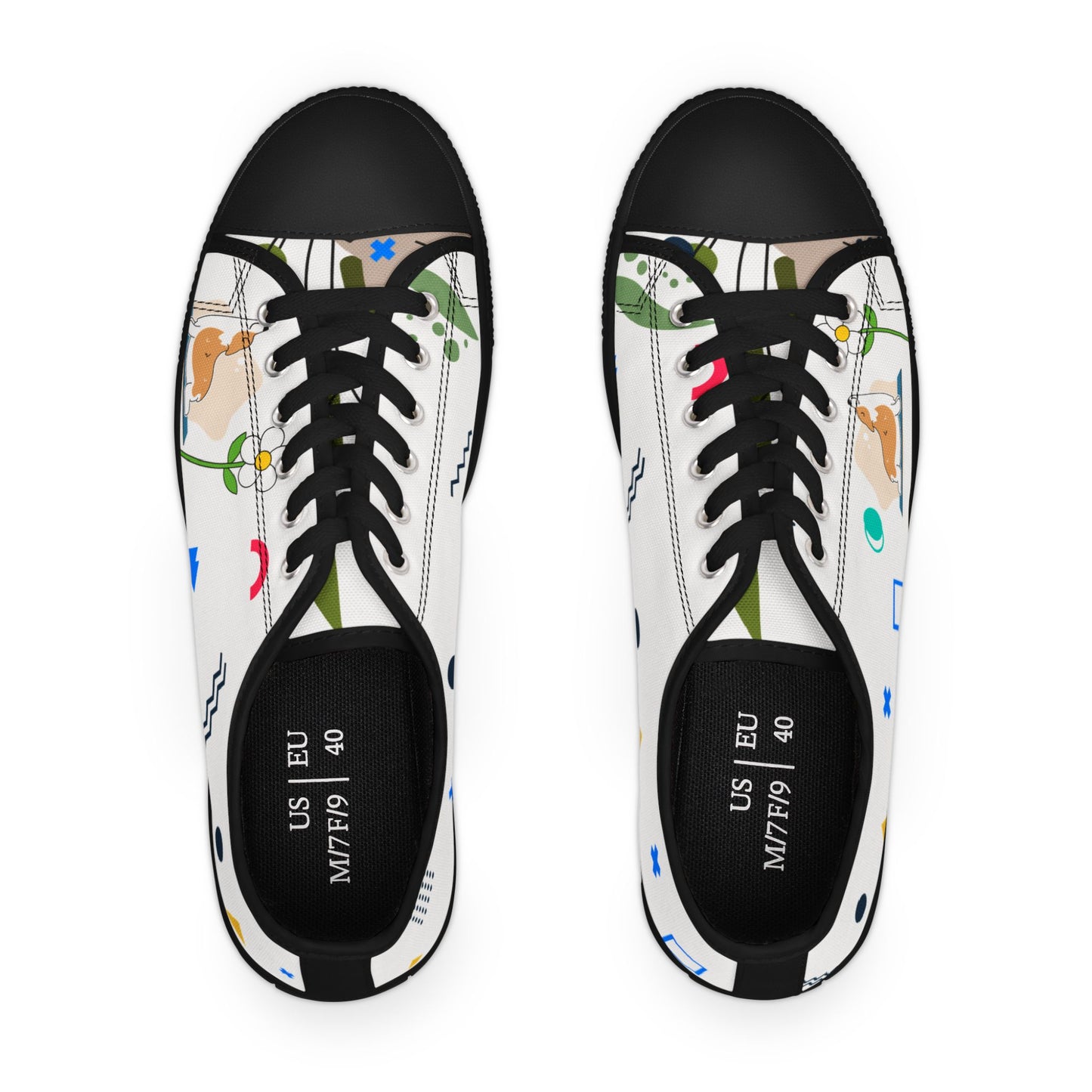 Stylish Floral Low Top Sneakers for Women, Casual Everyday Footwear, Spring/Summer Fashion, Gift for Her