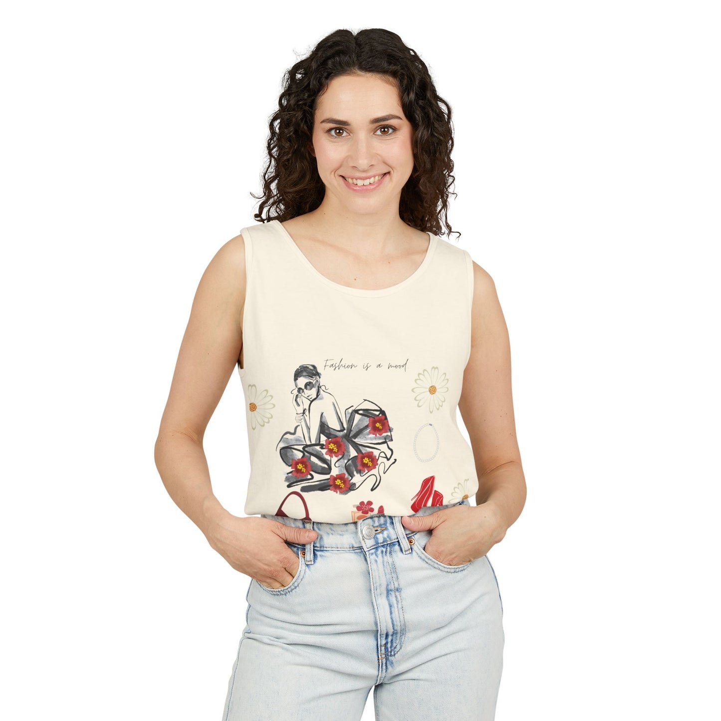 Stylish Fashionista Tank Top, trendsetter tank, summer apparel, gift for fashion lovers, casual chic top, vibrant summer style