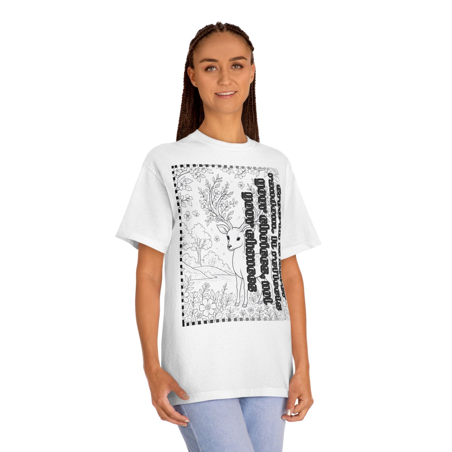 Whimsical Deer Unisex Classic Tee, Nature Lovers Shirt, Gift for Animal Enthusiasts, Eco-Friendly Fashion, Casual Wear