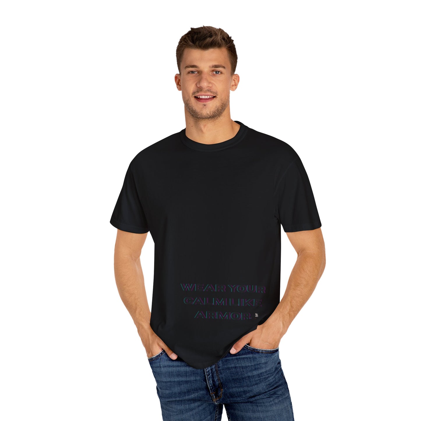 Calm Armor T-Shirt - Unisex Garment-Dyed Tee, Motivational Quote Shirt, Relaxed Fit Casual Wear, Mindfulness Apparel, Gift for Stress Relief