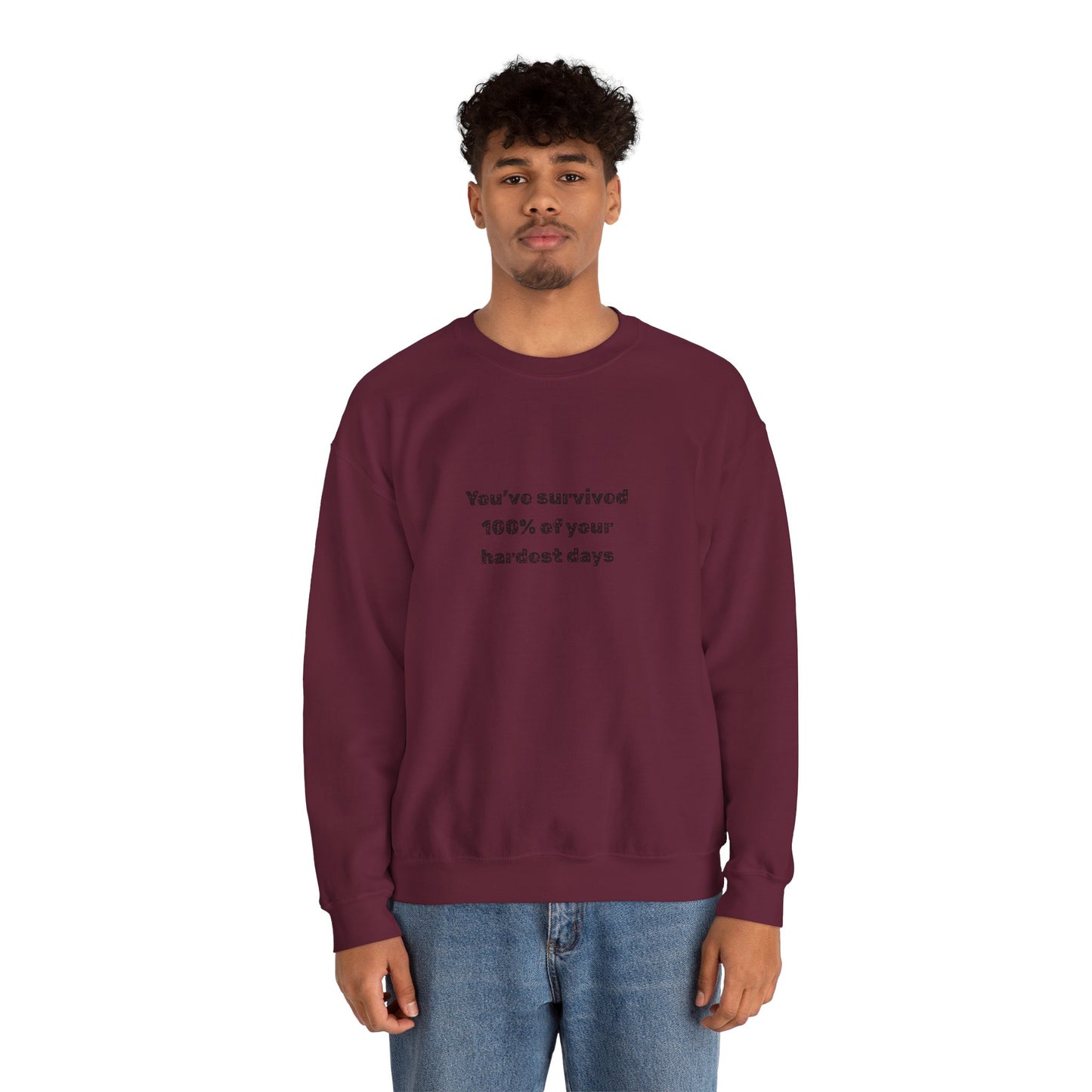 Minimalist Chest Quote Sweatshirt | Subtle Typographic Design