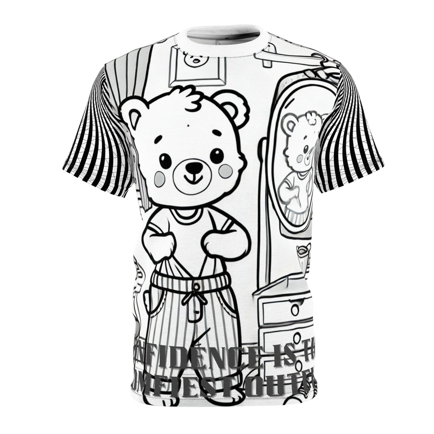 Cute Bear Confidence Tee, Unisex T-Shirt, Graphic Tee, Fun Fashion, Gift for Kids, Positive Vibes