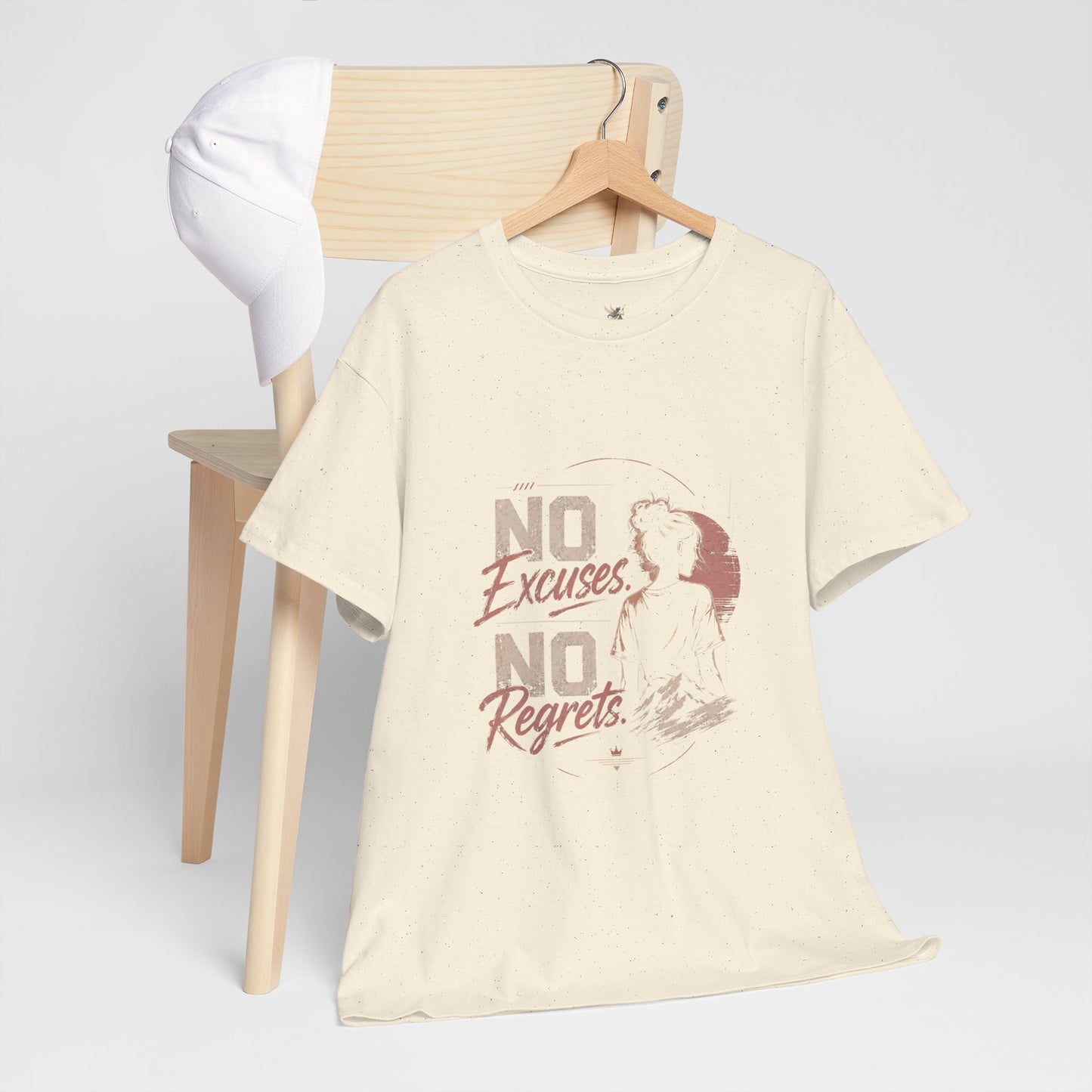 No Excuses No Regrets Tee | Motivational Graphic T-Shirt | Silhouette Design
