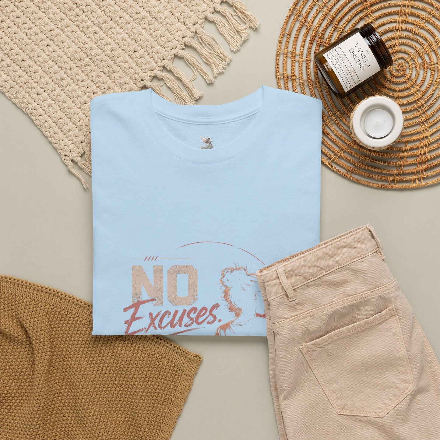 No Excuses No Regrets Tee | Motivational Graphic T-Shirt | Silhouette Design