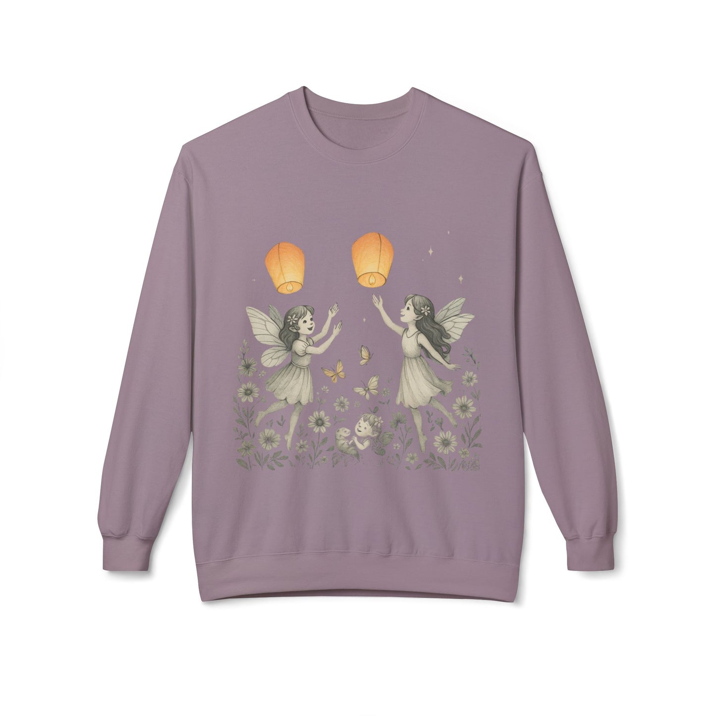 Fairy Dreams Crewneck Sweatshirt, Cozy Fleece Sweatshirt, Unisex Pullover, Fantasy Sweatshirt, Magical Gift, Boho Style