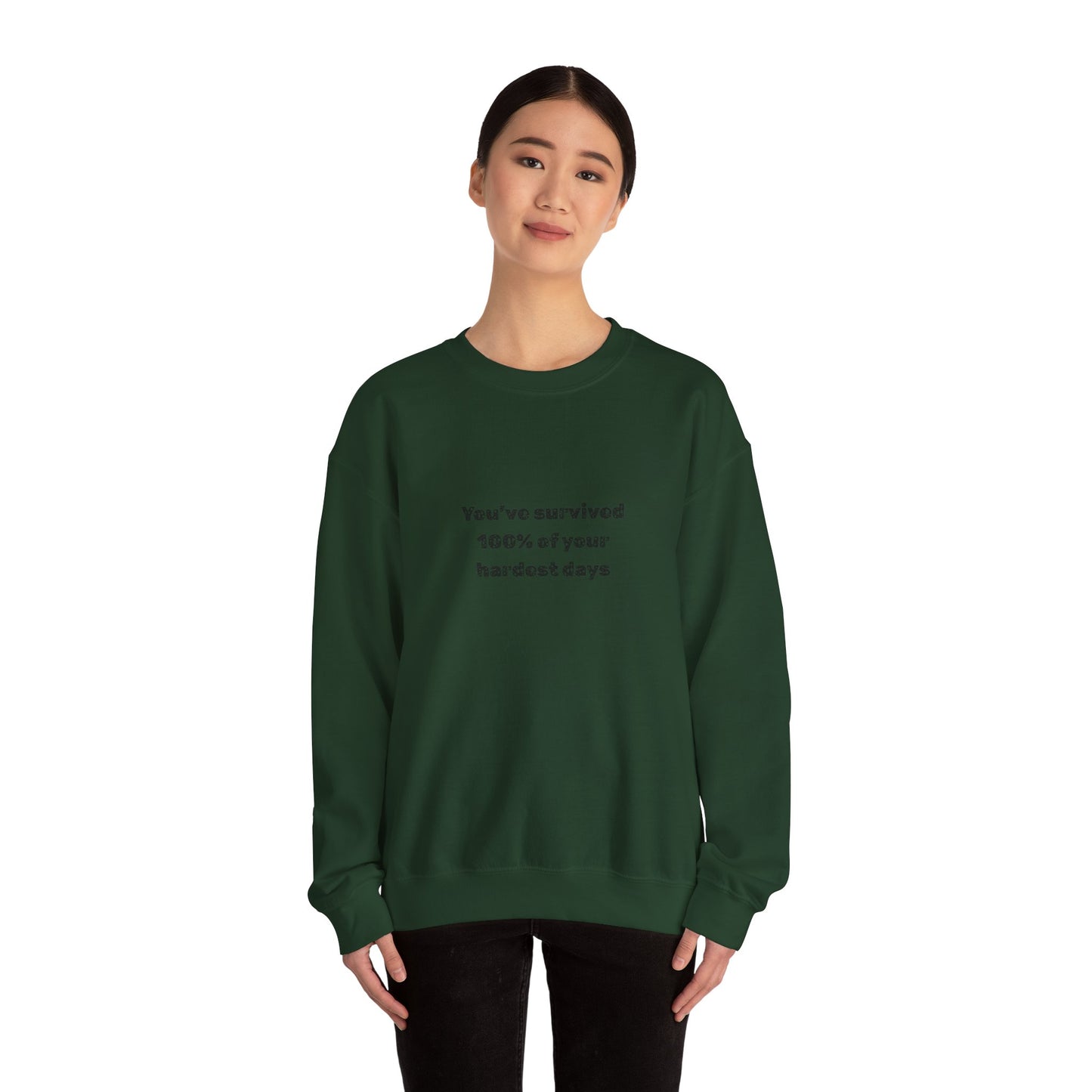 Minimalist Chest Quote Sweatshirt | Subtle Typographic Design