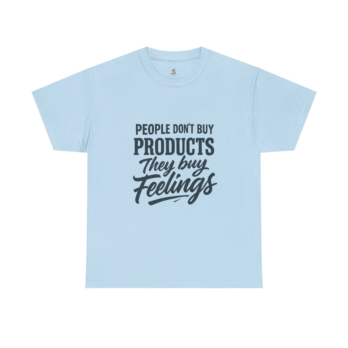 Unisex Heavy Cotton Tee: 'People Don't Buy Products, They Buy Feelings' - Casual Fashion, Gift Idea, Everyday Wear, Comfortable Style, [...]