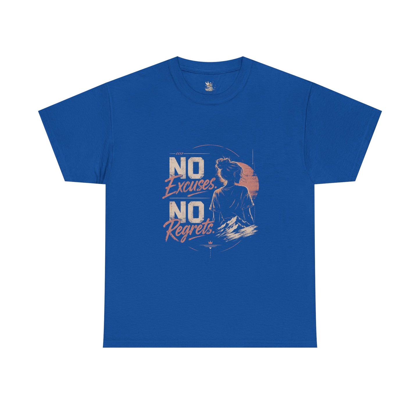 No Excuses No Regrets Tee | Motivational Graphic T-Shirt | Silhouette Design