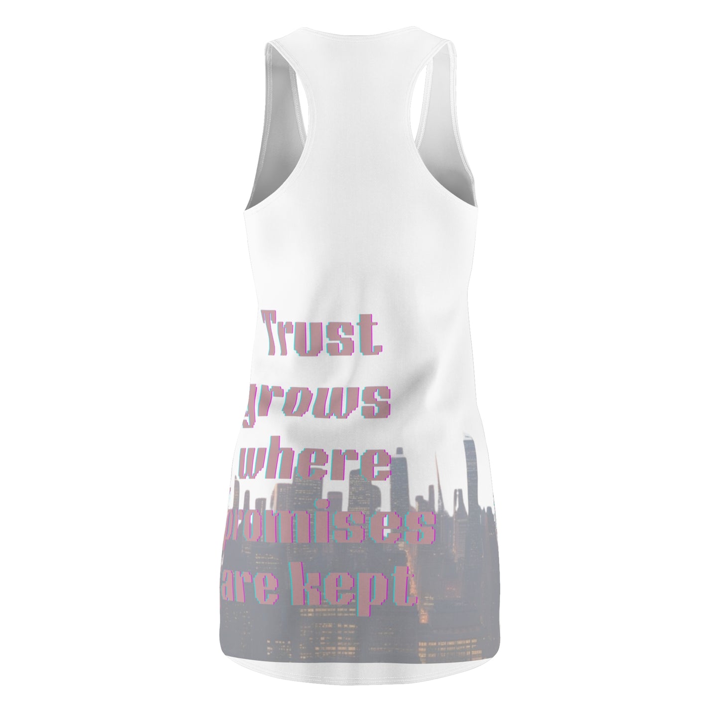 Trust Grows Racerback Dress, Motivational Dress, Inspirational Fashion, Women's Summer Dress, Unique Gift for Her, Casual Everyday Wear