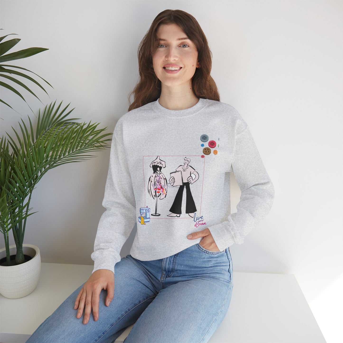 Chic Artistic Crewneck Sweatshirt - Unique Graphic Art, Cozy Gift for Art Lovers, Stylish Layering for Any Occasion, Trendy Sweatshirt