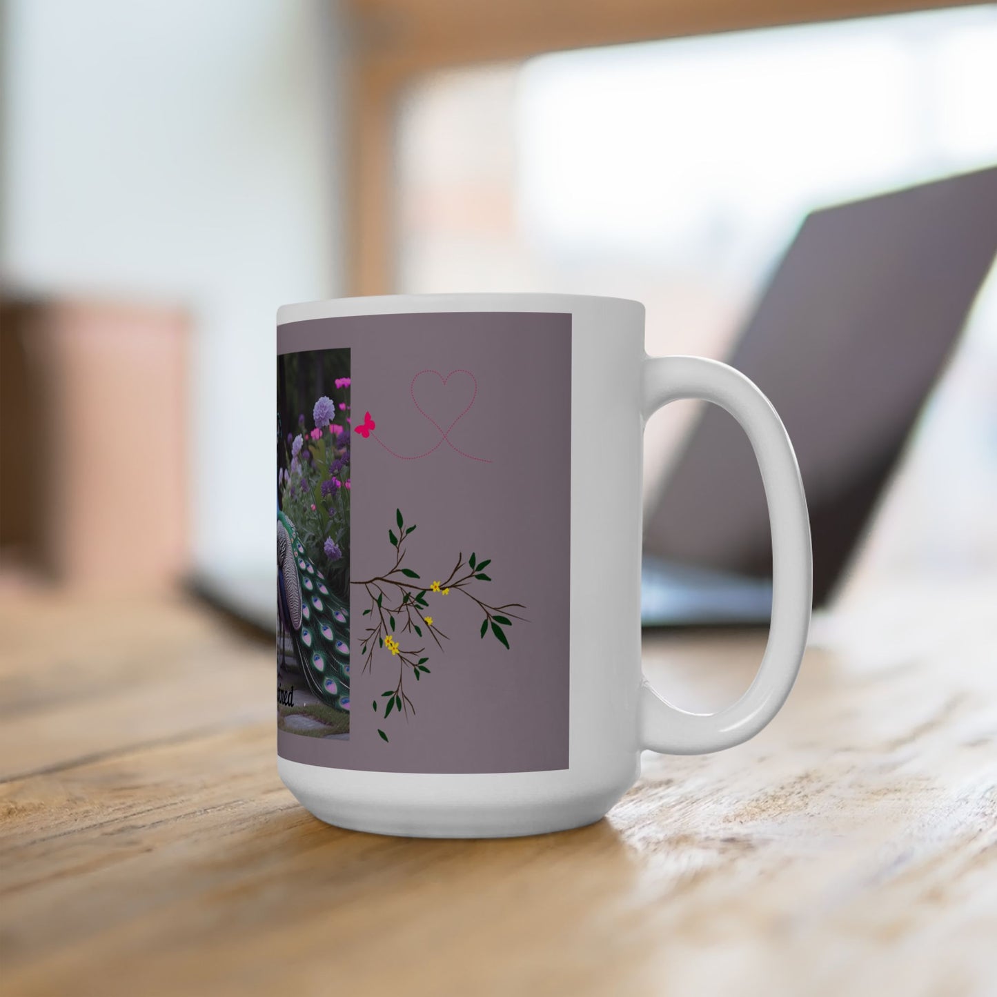 Peacock Love Ceramic Mug - Forever Entwined, Gift for Couples, Wedding, Anniversary, Home Decor, Nature Lovers