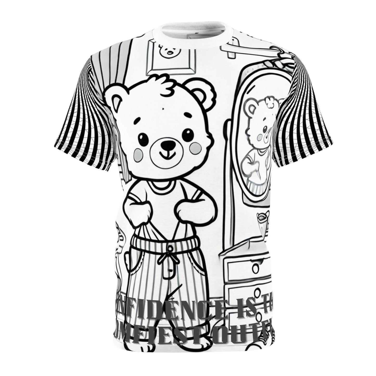 Cute Bear Confidence Tee, Unisex T-Shirt, Graphic Tee, Fun Fashion, Gift for Kids, Positive Vibes