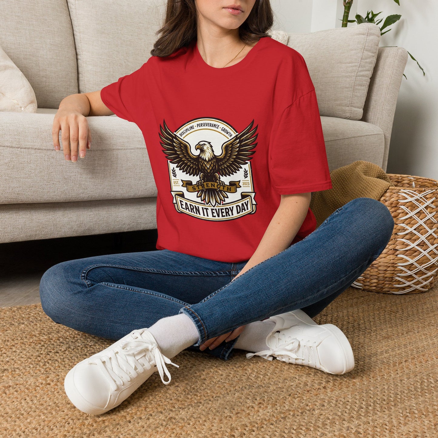 Eagle Emblem Earn It Every Day T-Shirt | Wisdom, Discipline, Perseverance