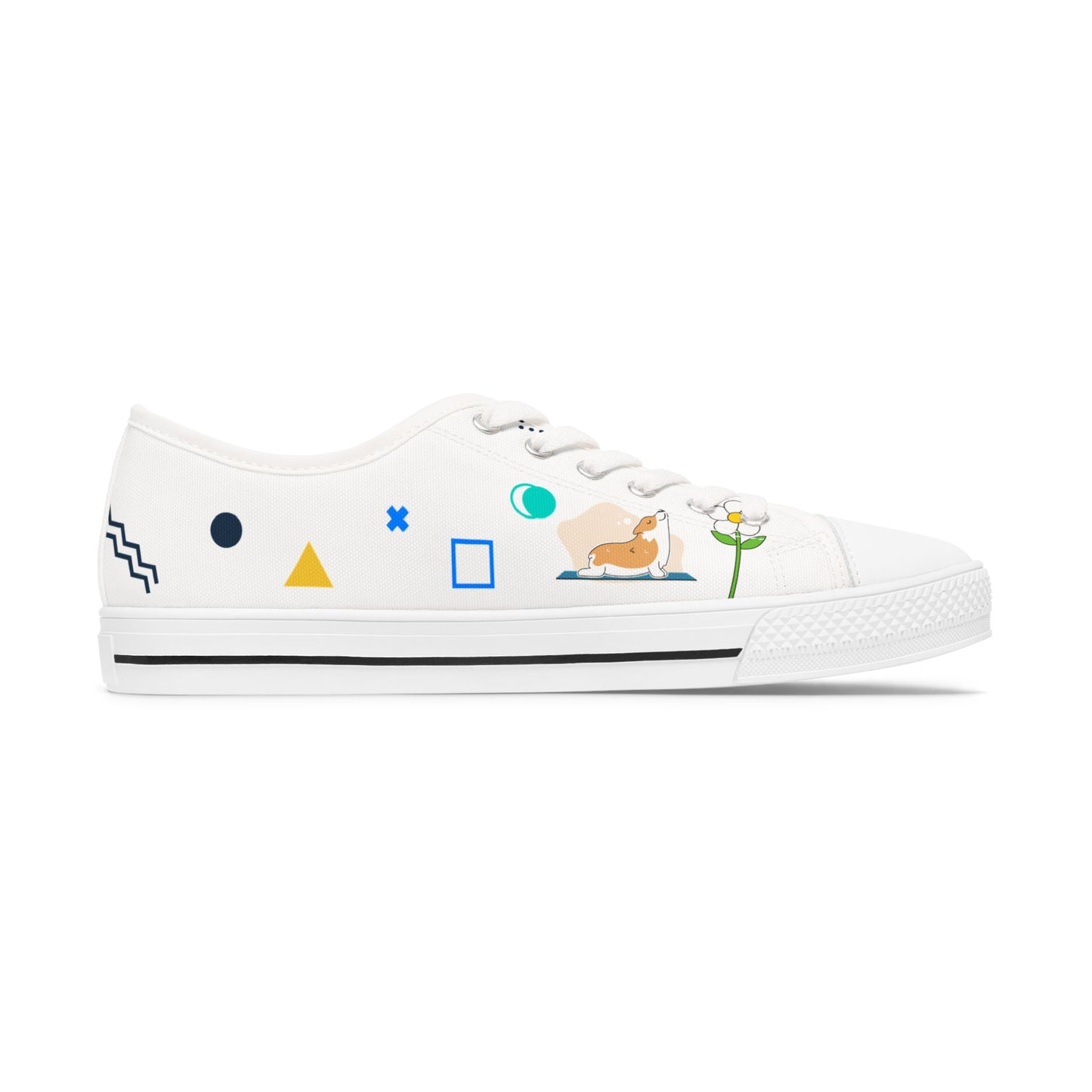Stylish Floral Low Top Sneakers for Women, Casual Everyday Footwear, Spring/Summer Fashion, Gift for Her