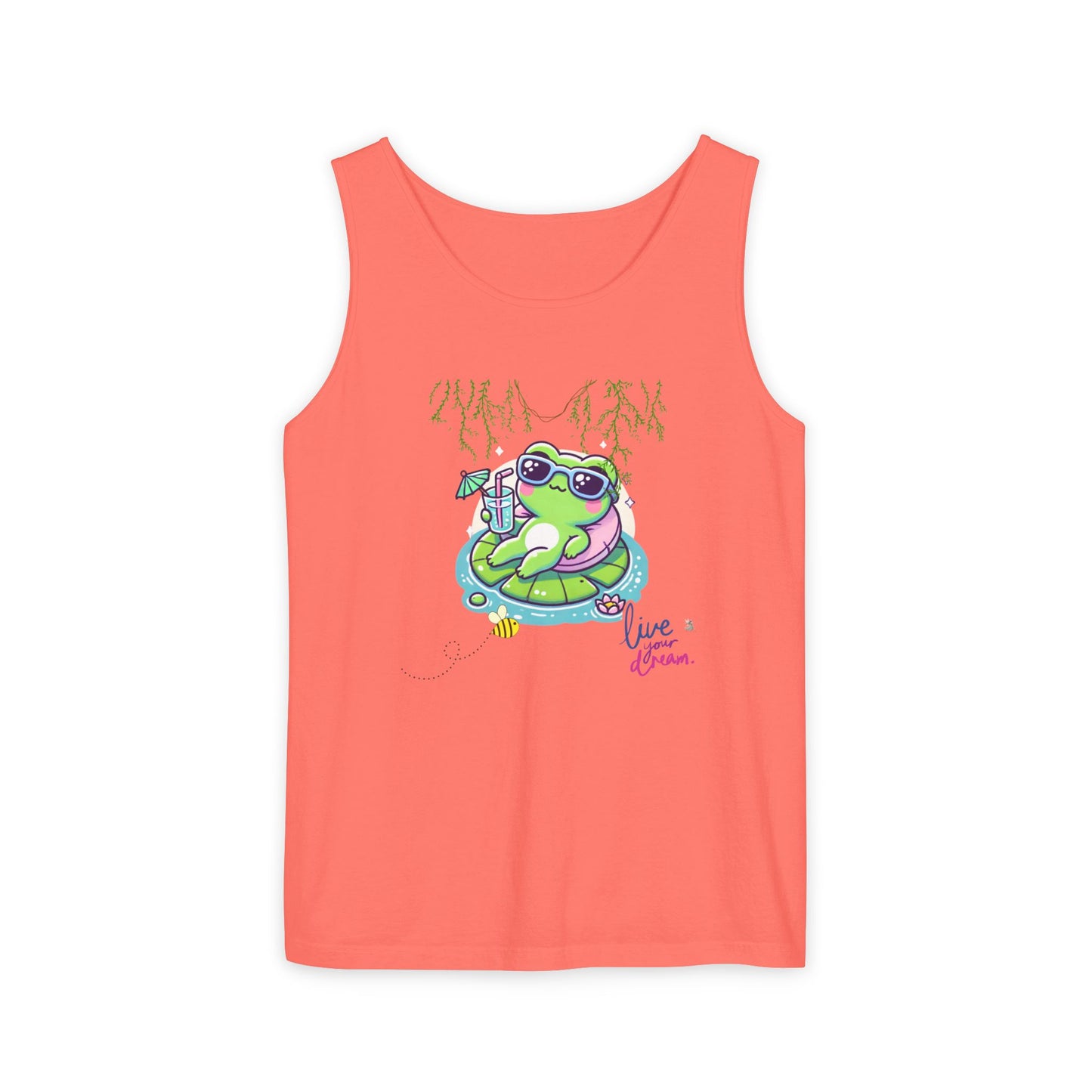 Chill Vibes Frog Tank Top - Summer, Beachwear, Gift for Frog Lovers, Cute Graphic Tee, Unisex Casual Wear