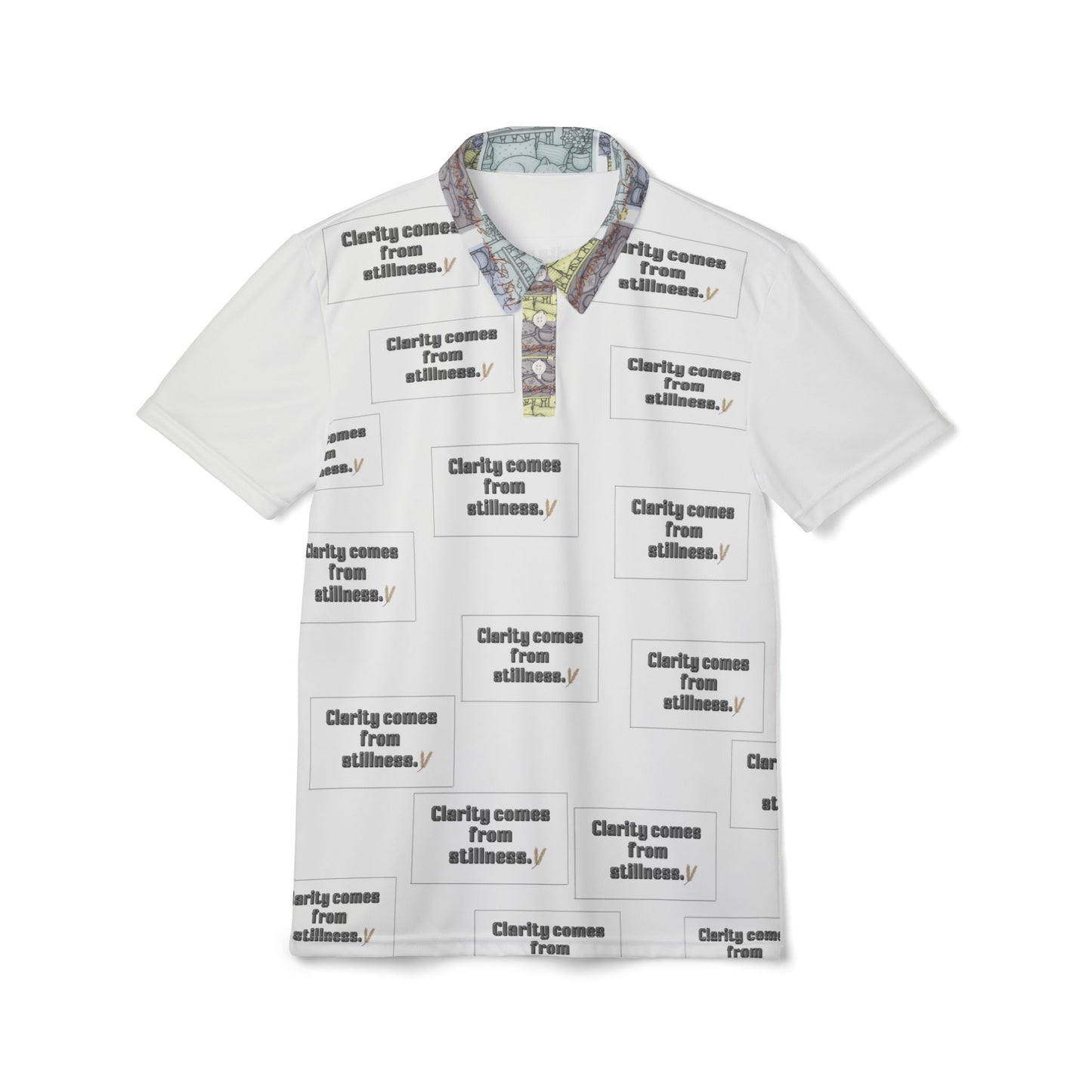Clarifying Wisdom Unisex Polo Shirt, Stylish Graphic Tee, Casual Wear, Motivational Apparel, Gift for Friends, Self-Improvement Fashion