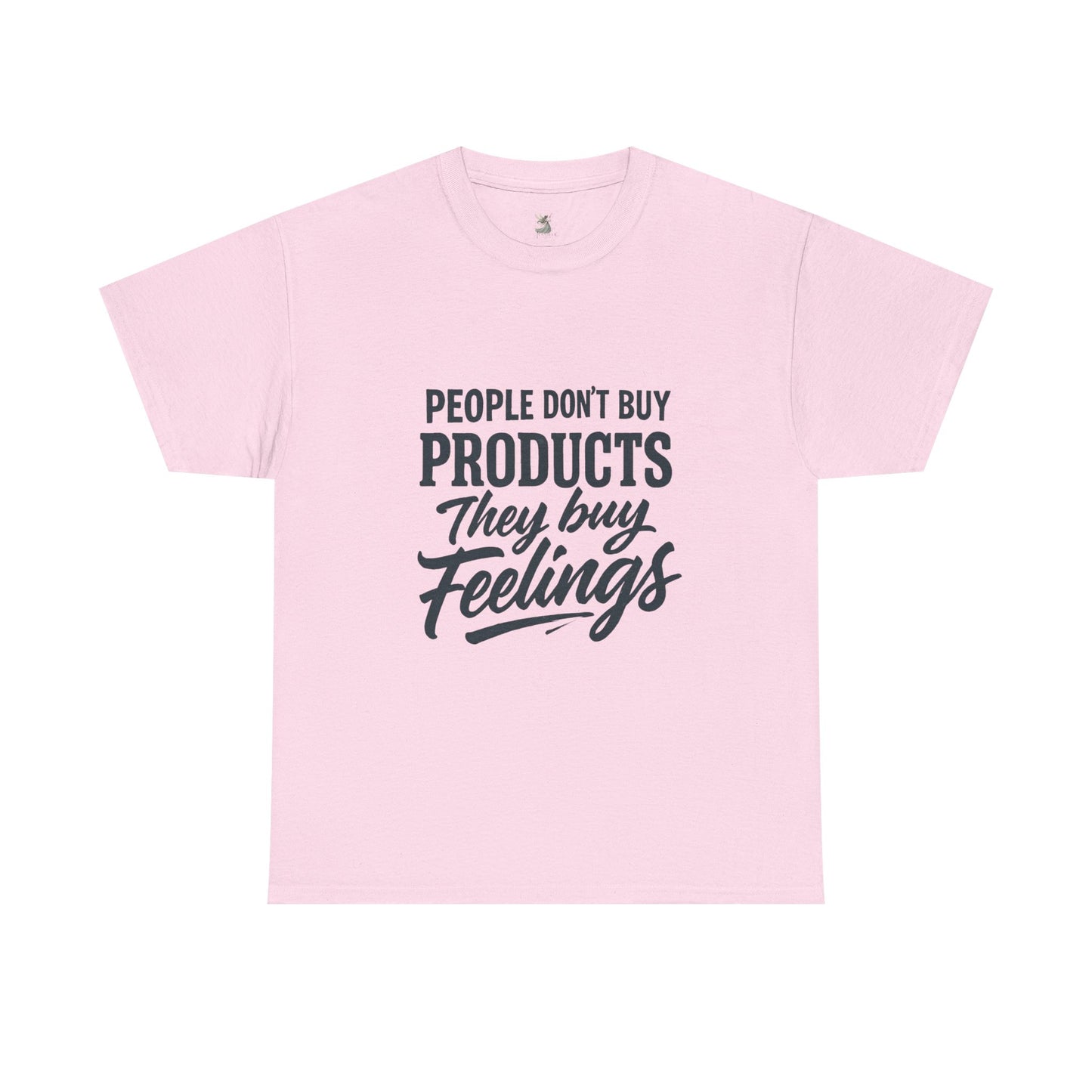 Unisex Heavy Cotton Tee: 'People Don't Buy Products, They Buy Feelings' - Casual Fashion, Gift Idea, Everyday Wear, Comfortable Style, [...]